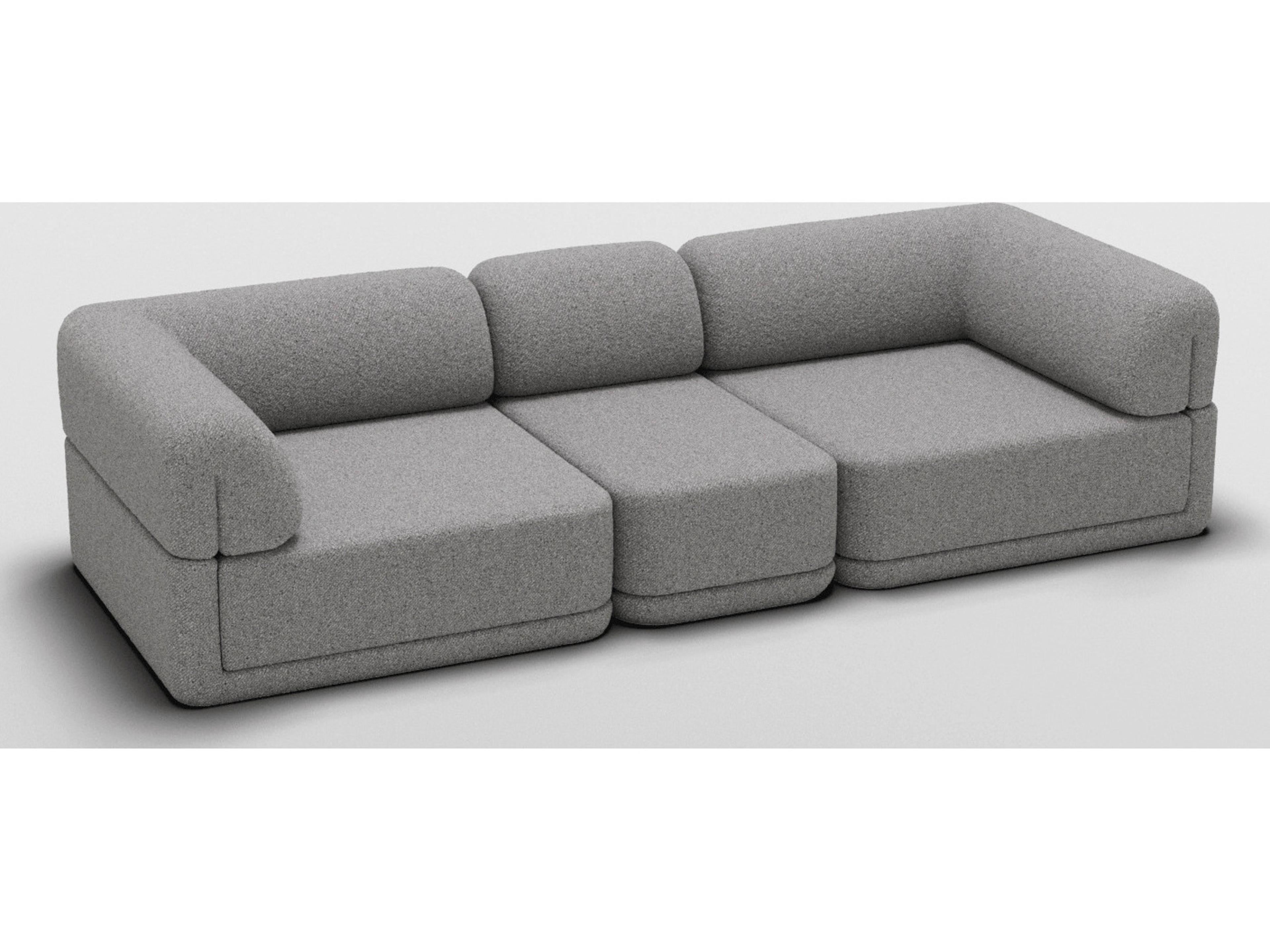 Cube Gray Upholstered Sectional Sofa