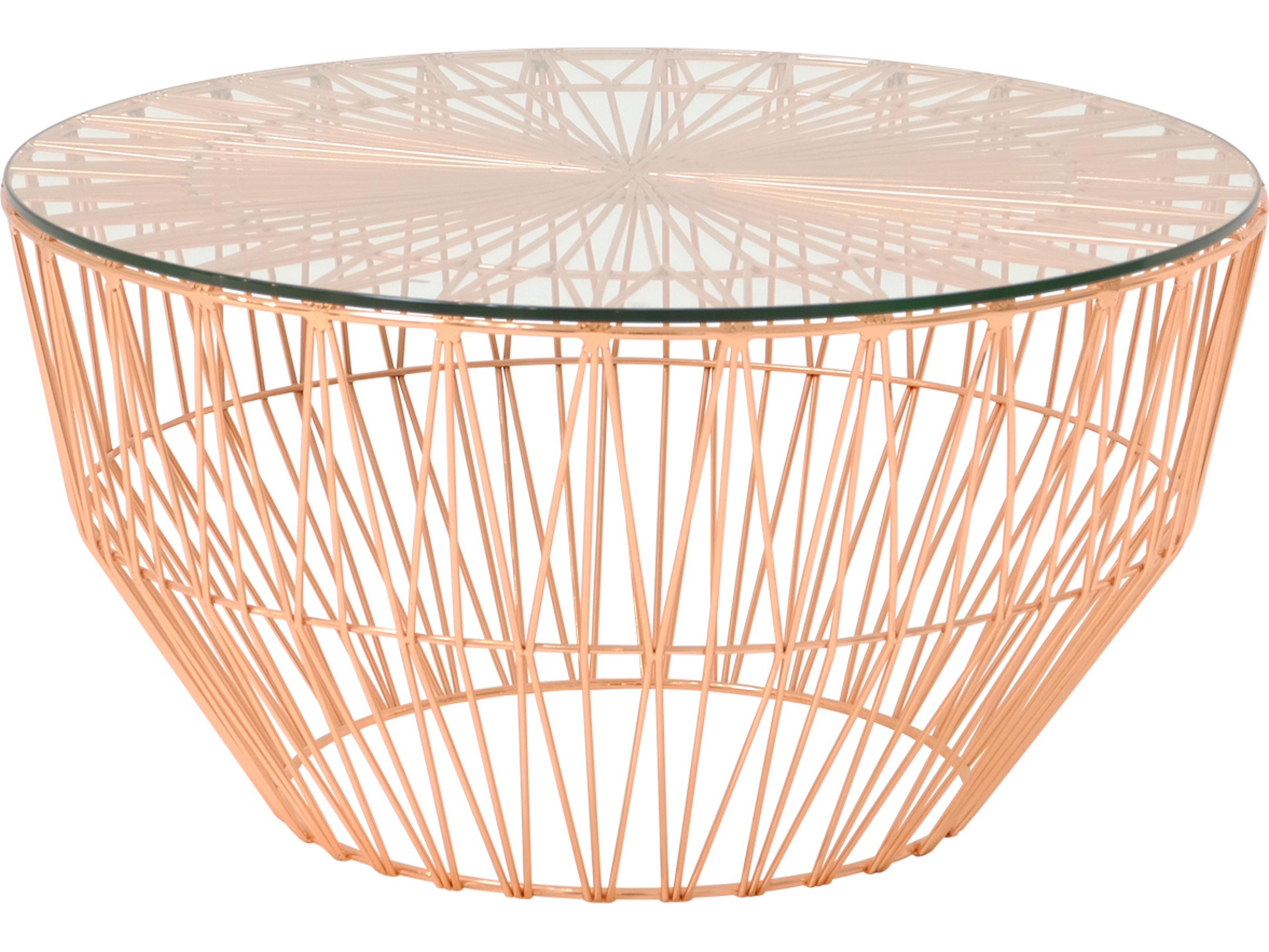 Bend Goods Drum Round Copper Coffee Table