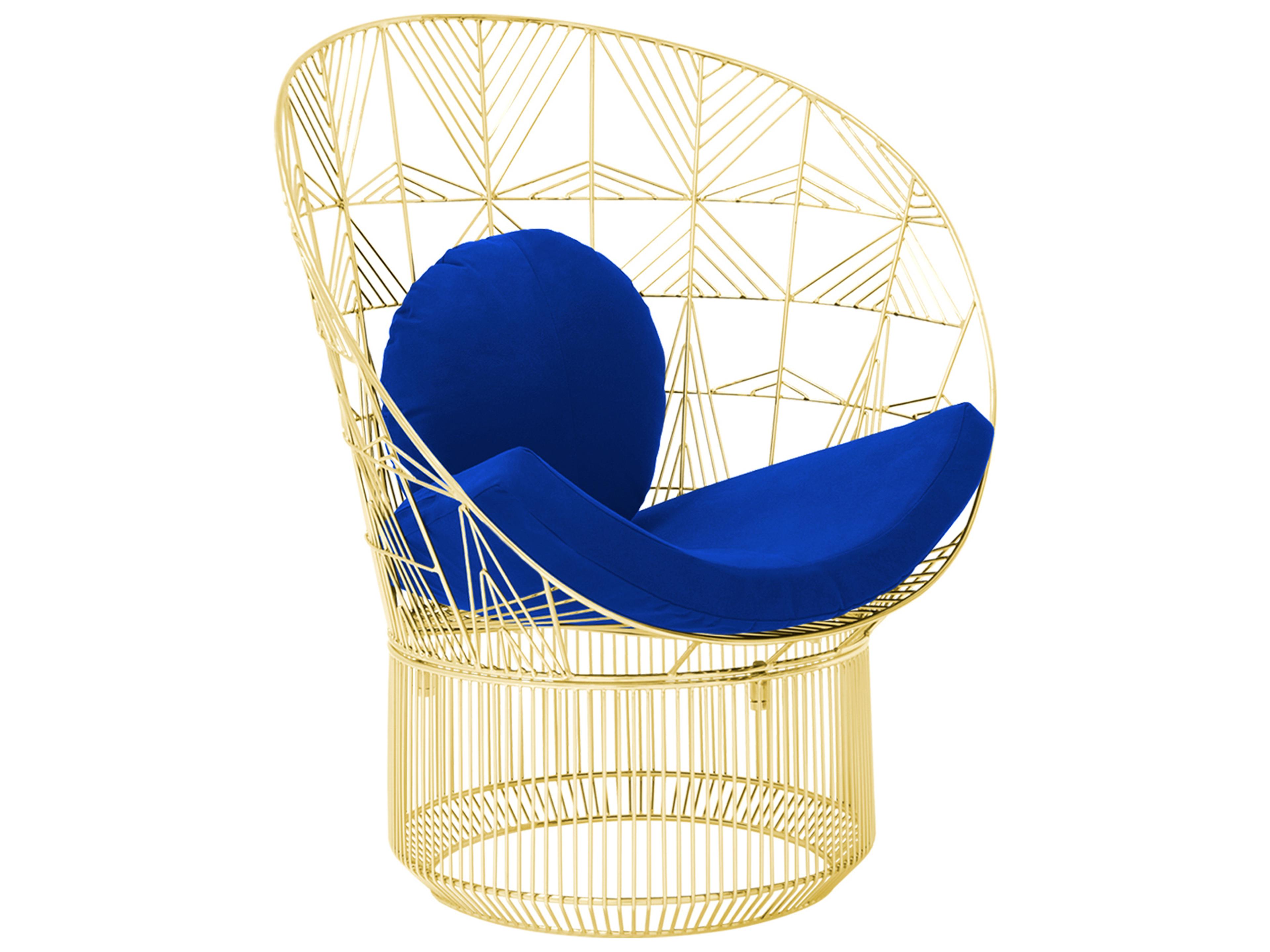 Peacock Pad and Pillow Set Sunbrella True Blue