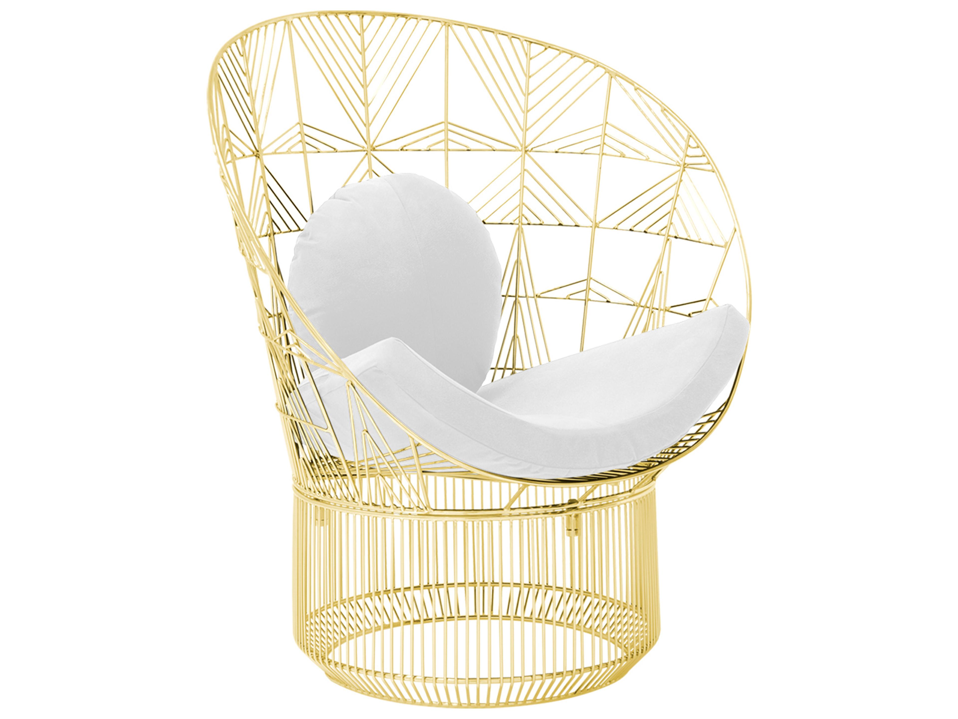 Peacock Sunbrella Chair Pad and Pillow White