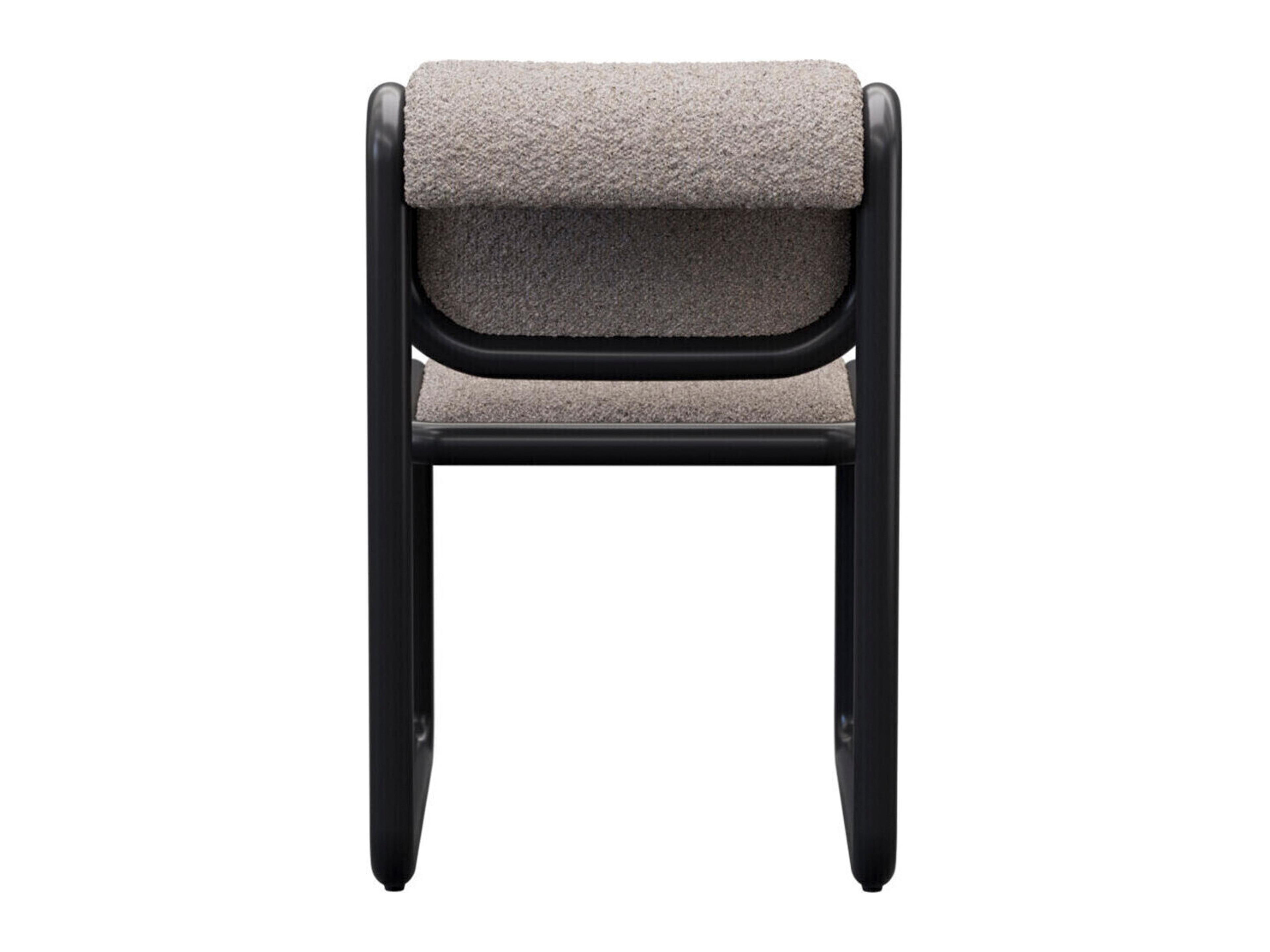 Bend Goods Tube Plywood Black Upholstered Armless Dining Chair
