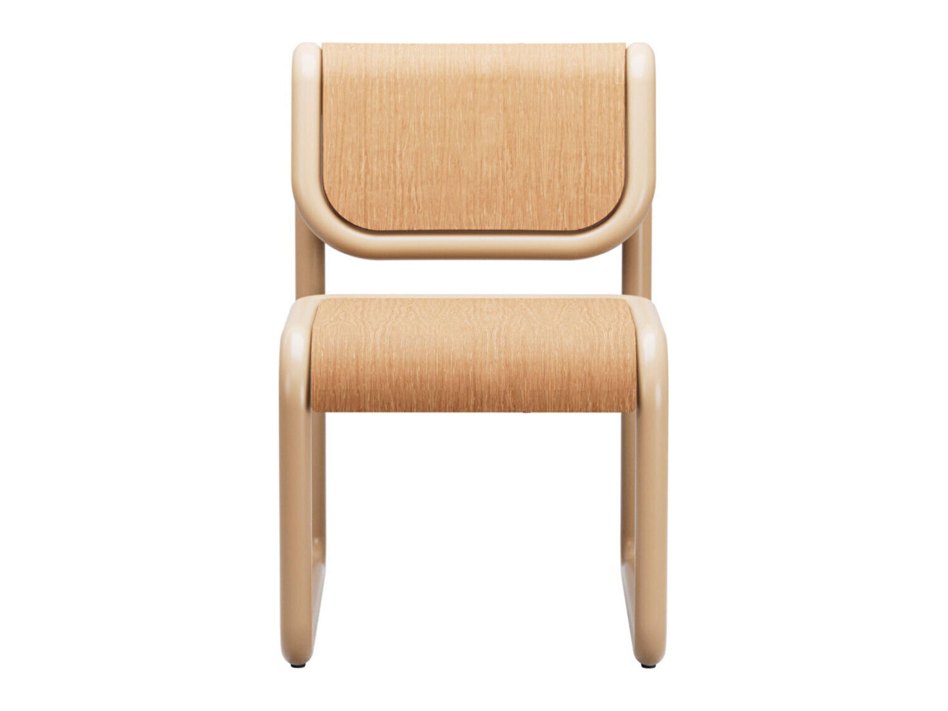 Bend Goods Tube Plywood Brown Armless Dining Chair