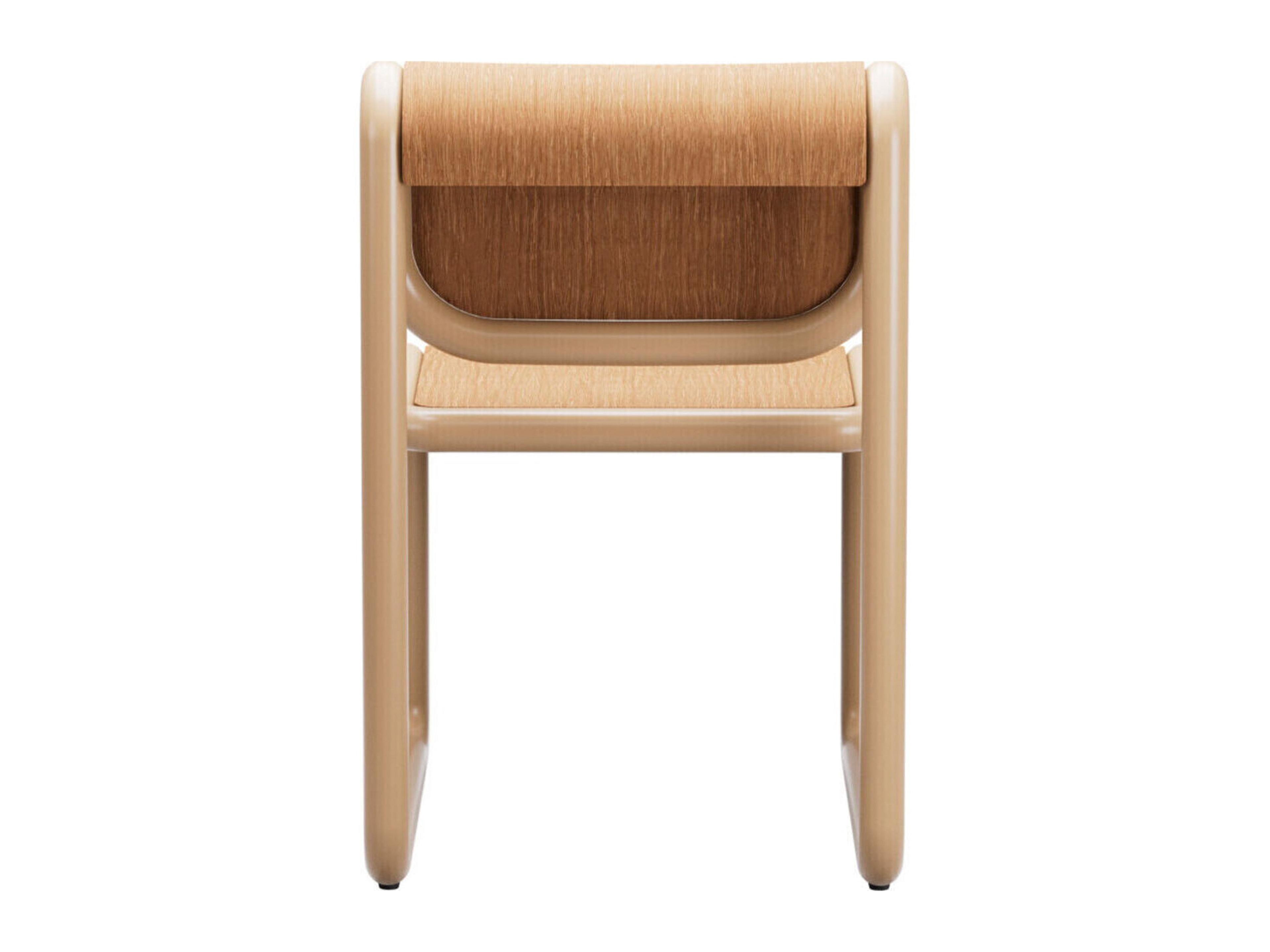 Bend Goods Tube Plywood Brown Armless Dining Chair