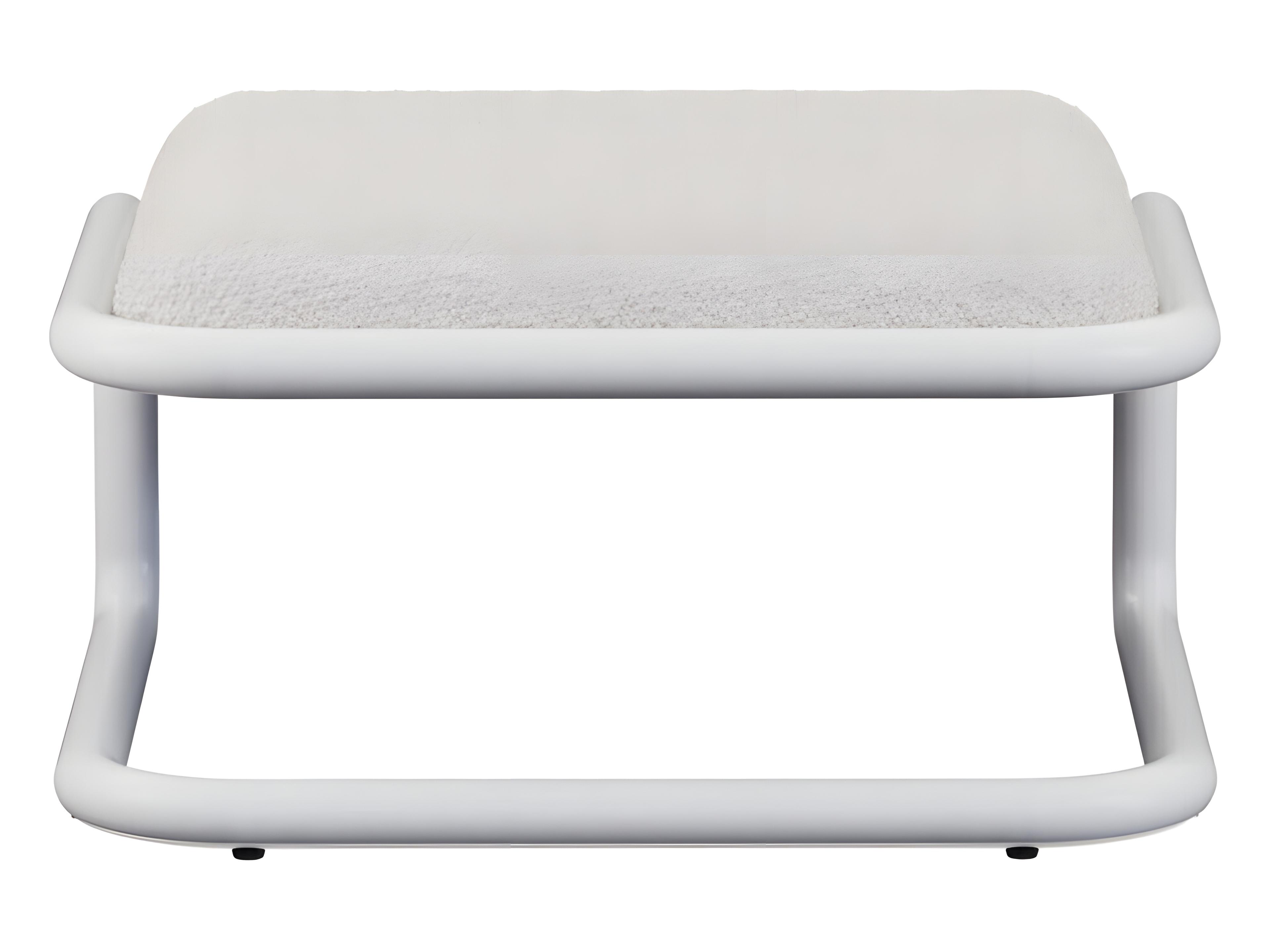 Bend Goods Tube White Frame With Boucle Fabric Upholstered Ottoman