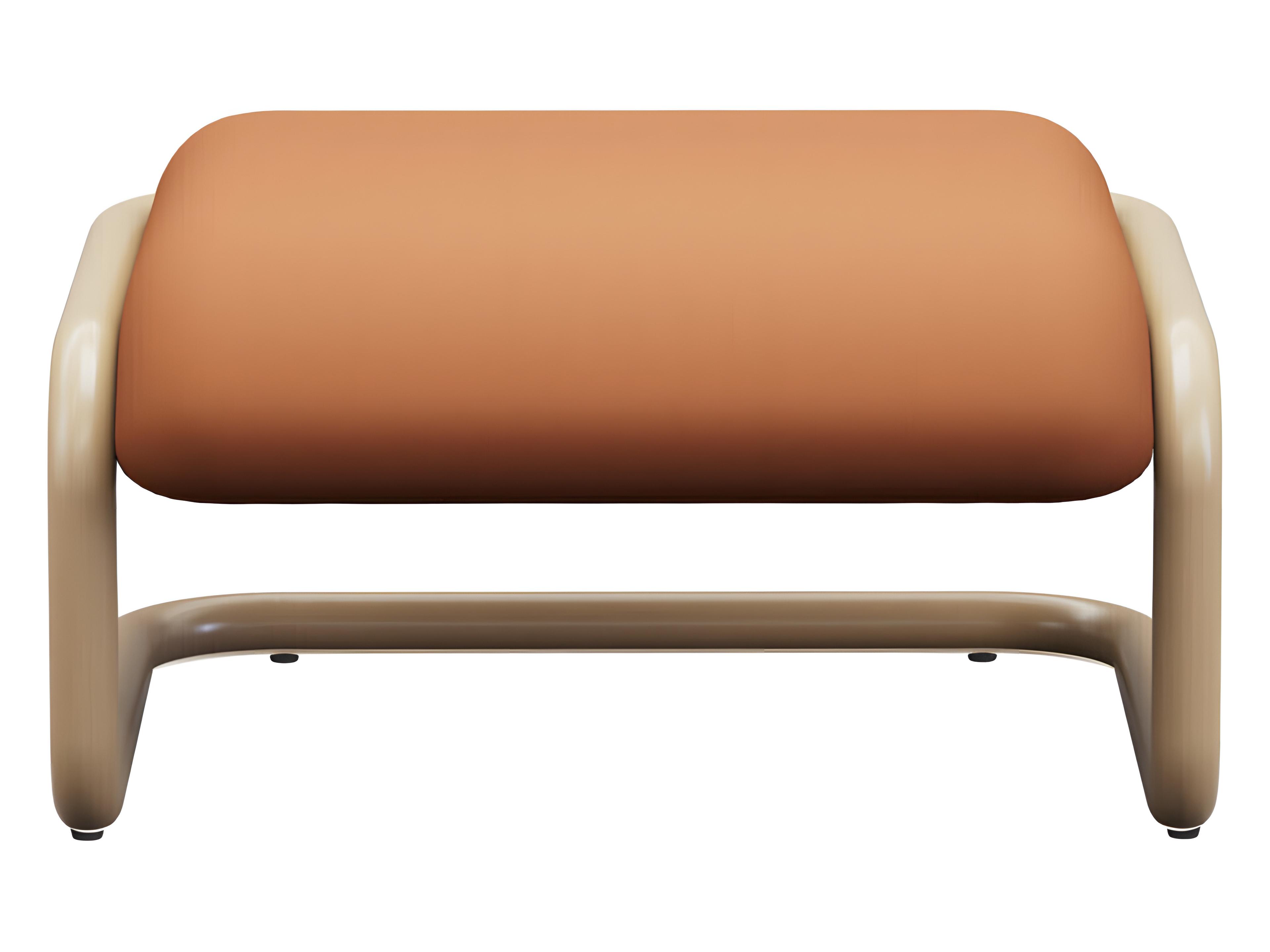 Bend Goods Tube Tan Frame With Leather Fabric Brown Ottoman