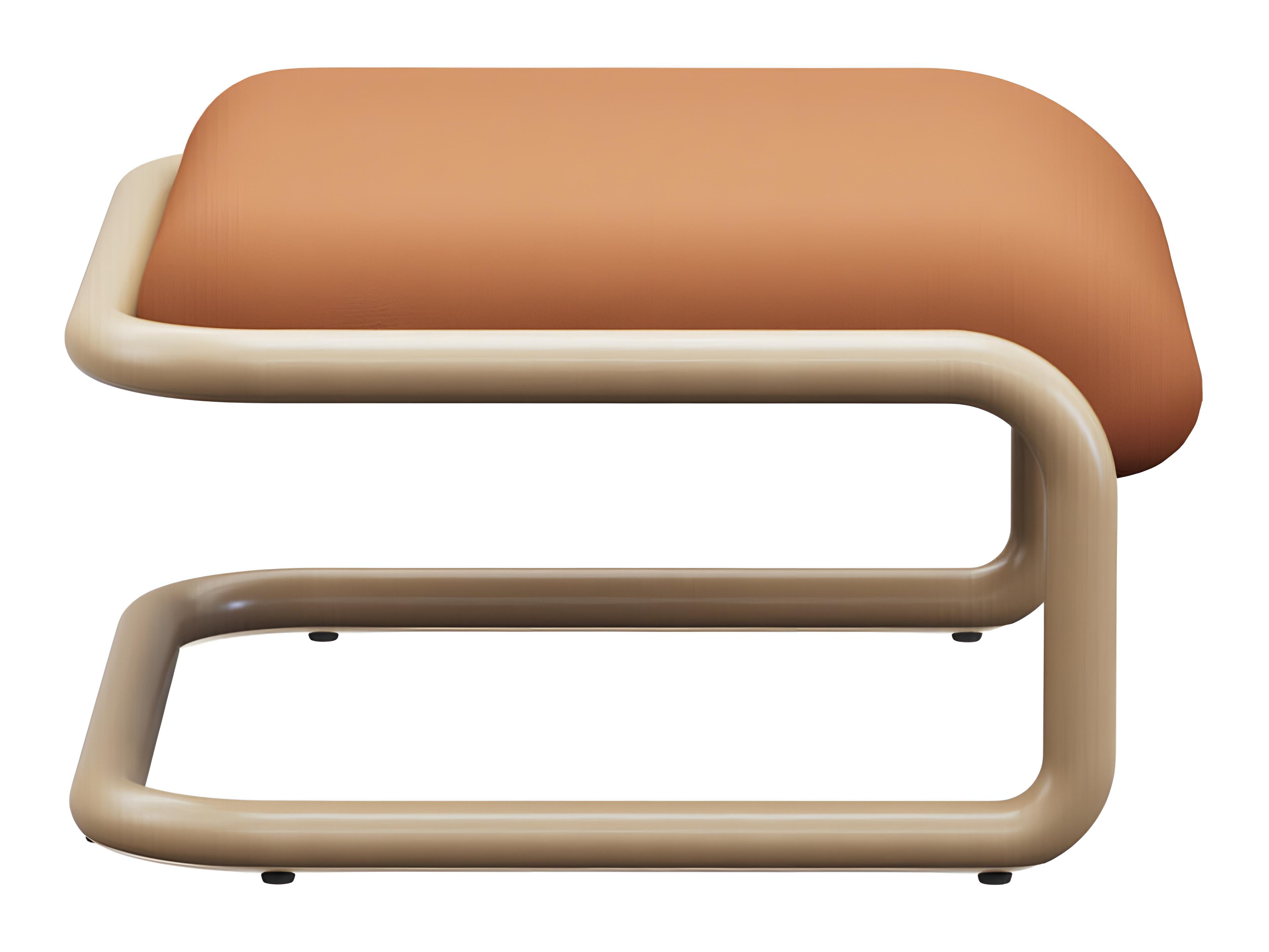 Bend Goods Tube Tan Frame With Leather Fabric Brown Ottoman