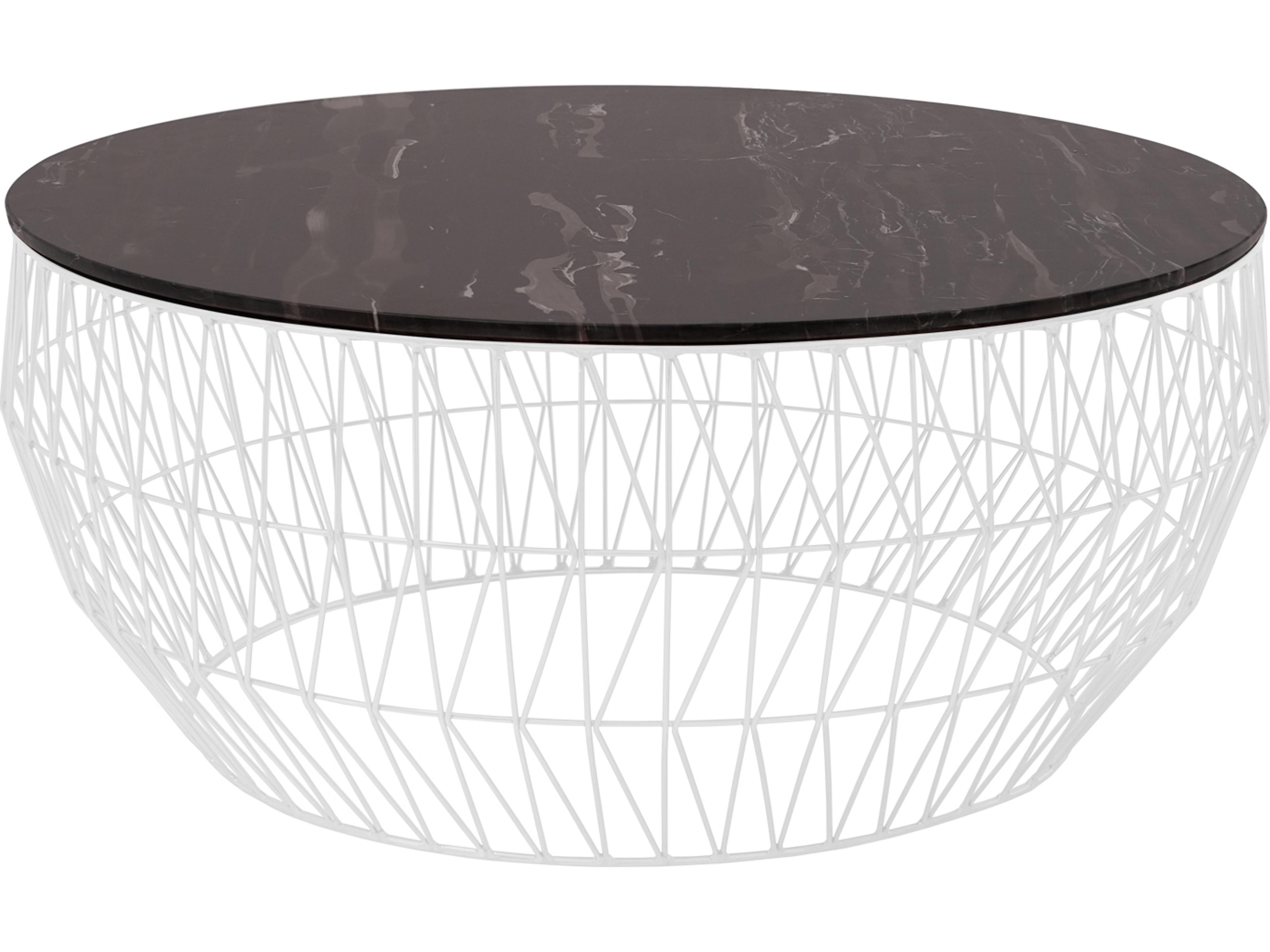 Coffee Galvanized Iron White Round Table