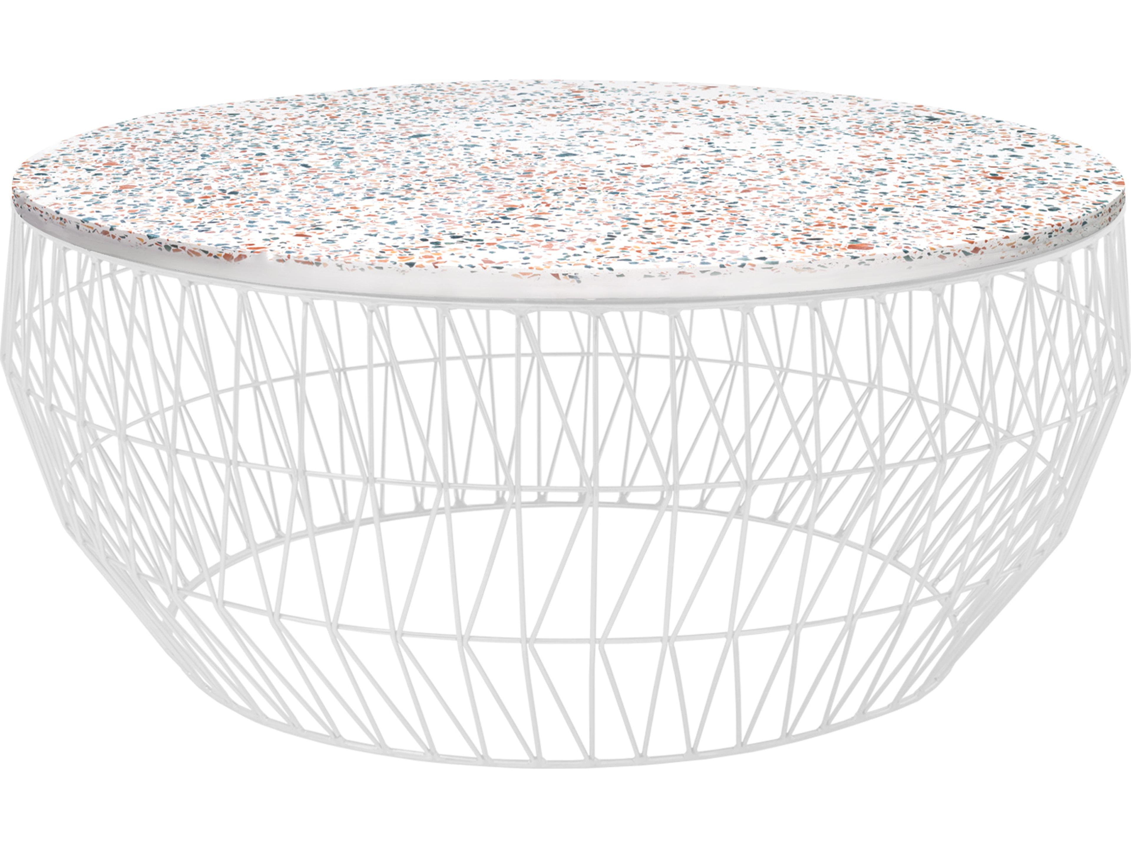 Bend Goods Outdoor Coffee Galvanized Iron White Round Table