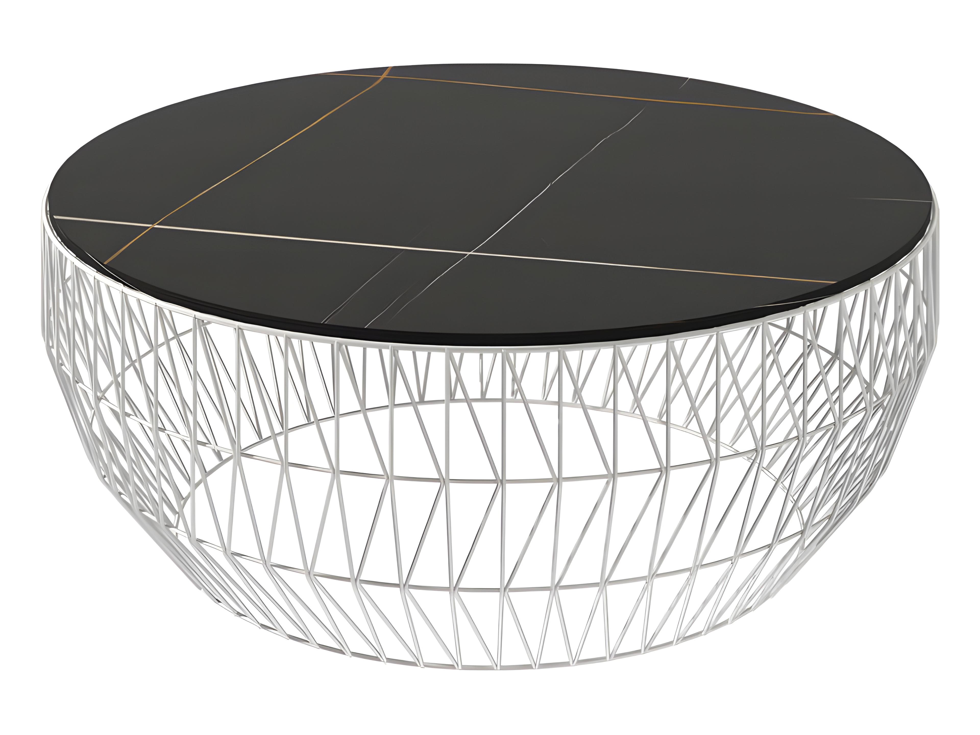 Bend Goods Outdoor Round Ceramic Stone Top in Black