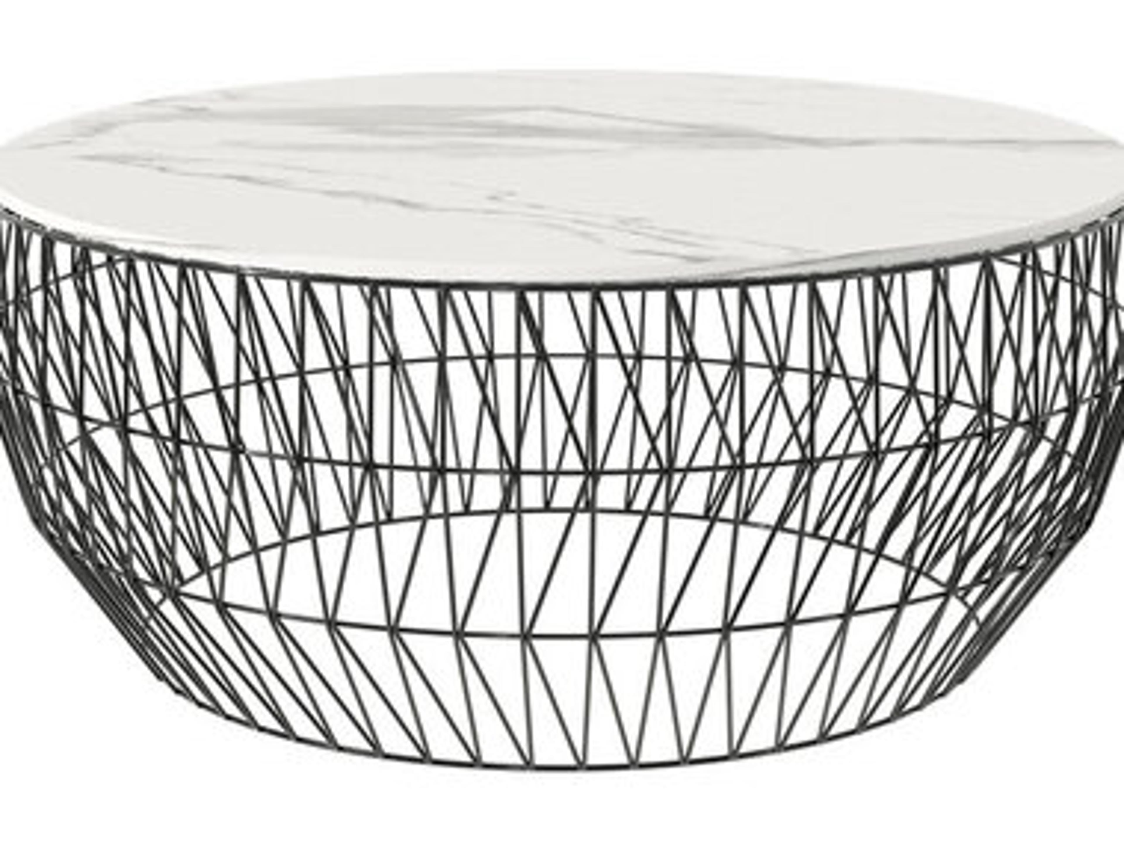 Round Ceramic Stone Top in White