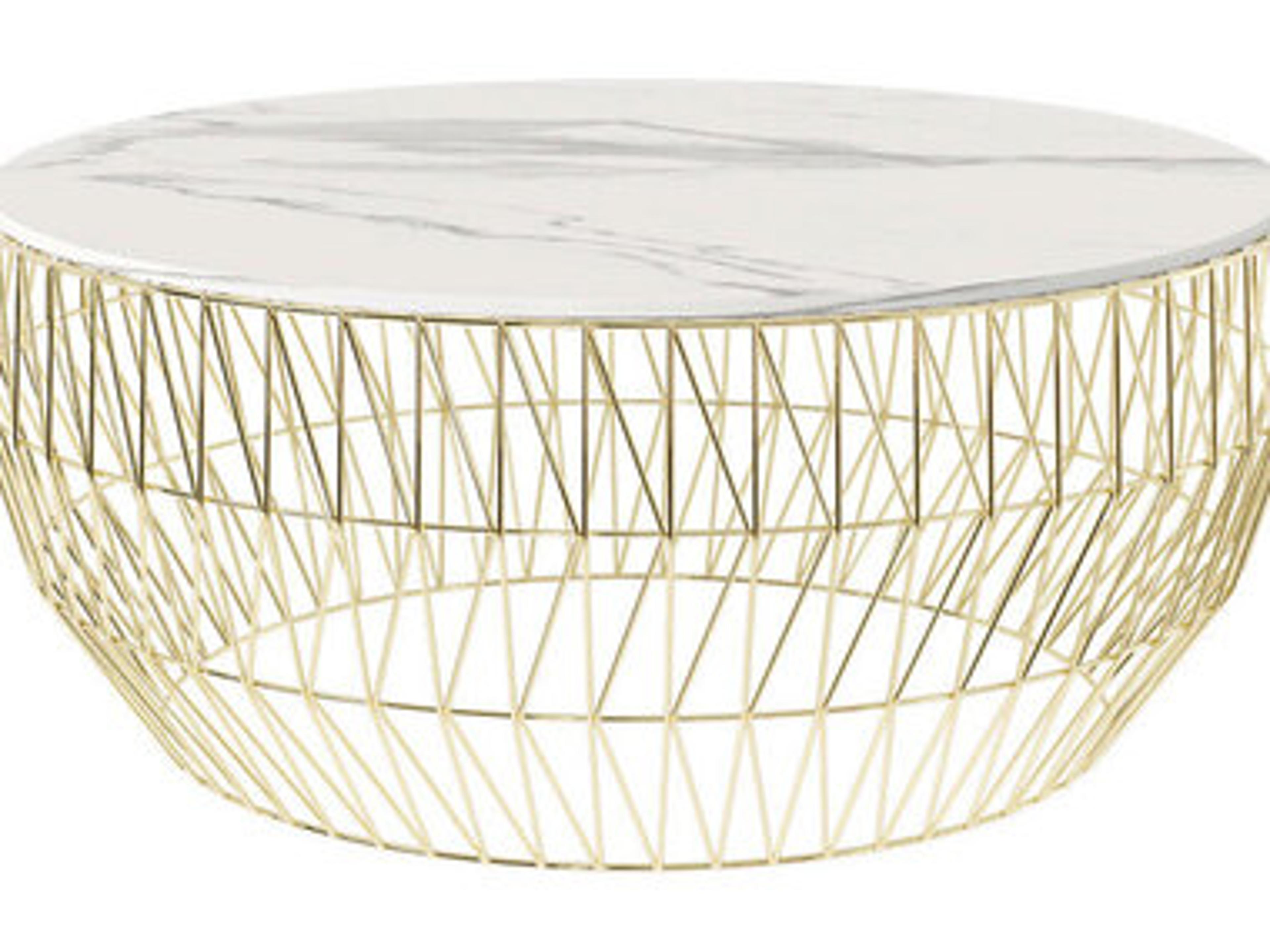 Bend Goods Outdoor Round Ceramic Stone Top in White