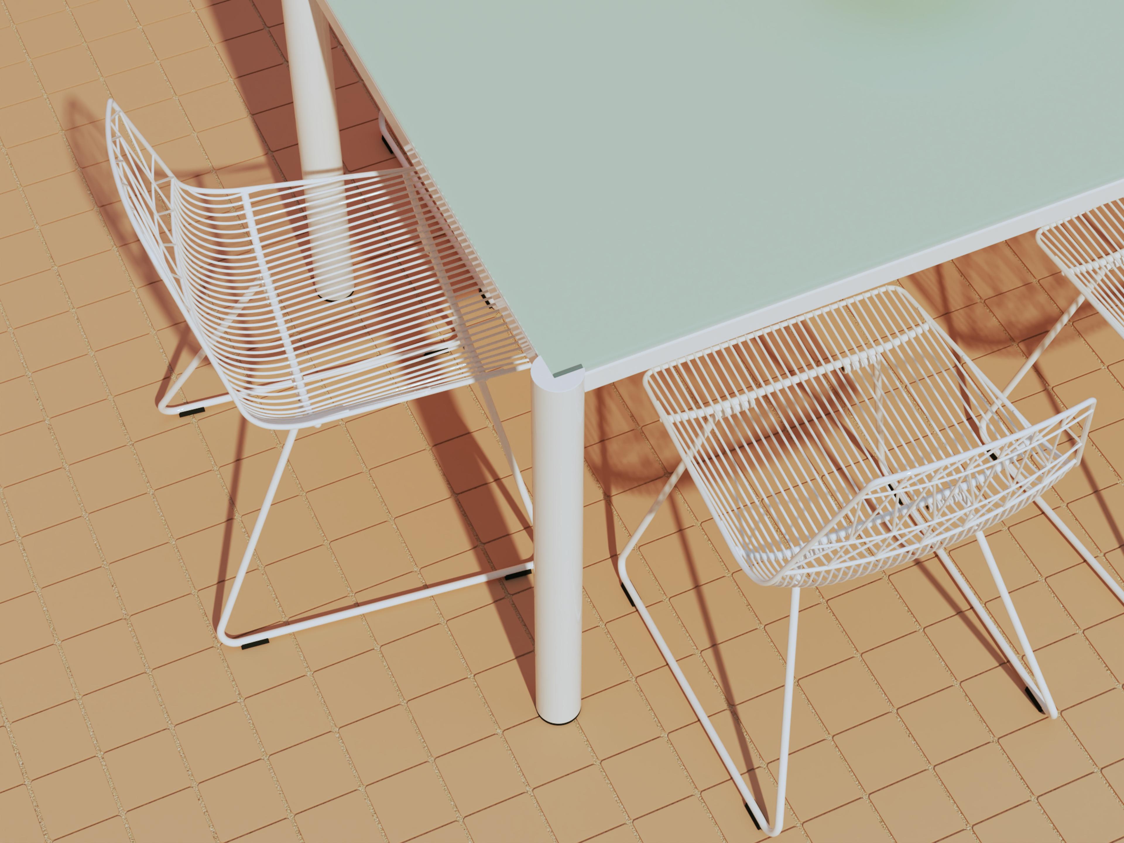 Bend Goods Outdoor Get Together White Rectangular Glass Top Dining Table