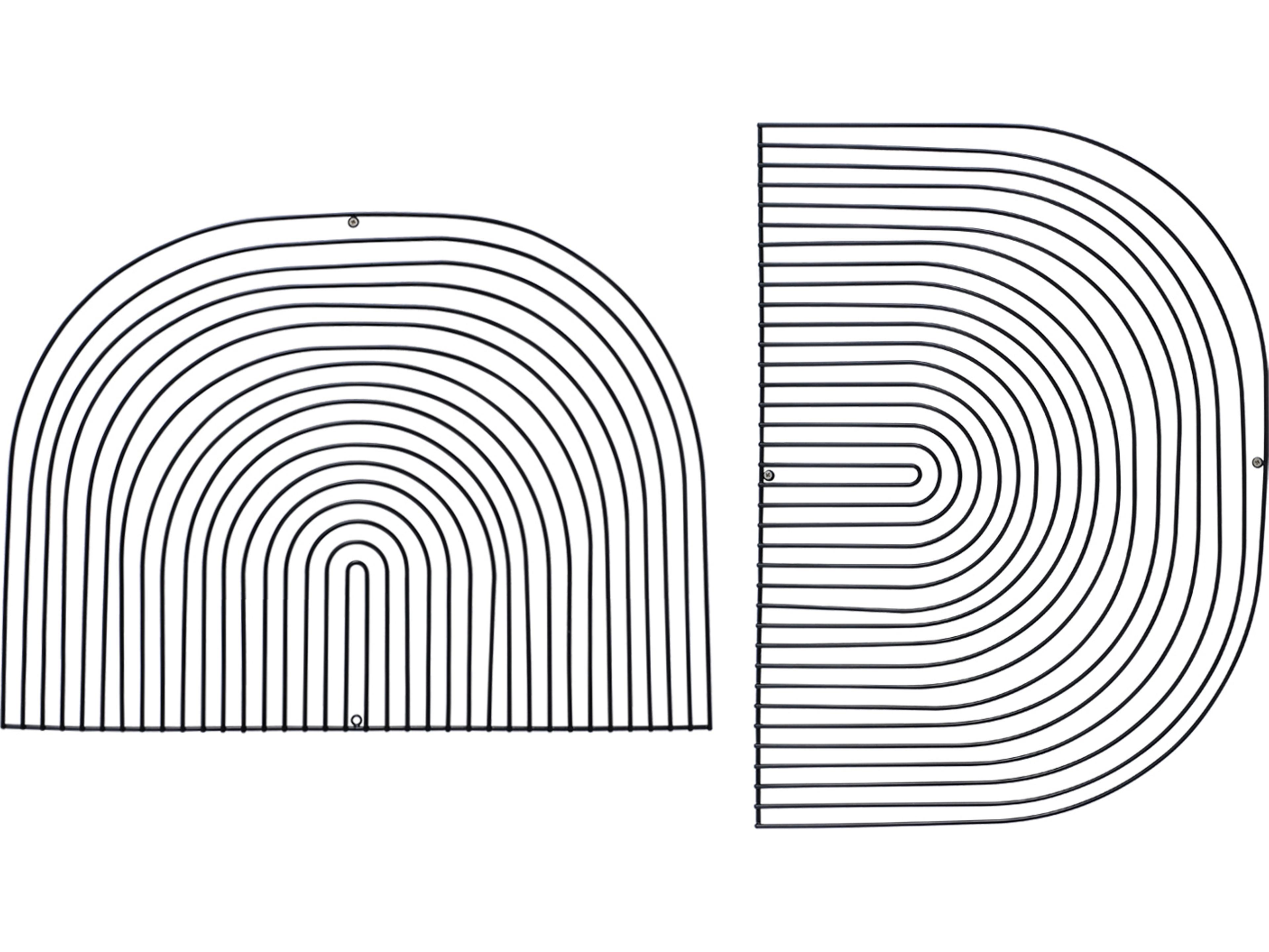 Modular Galvanized Iron Black 24'' Curved Art Wall Decor