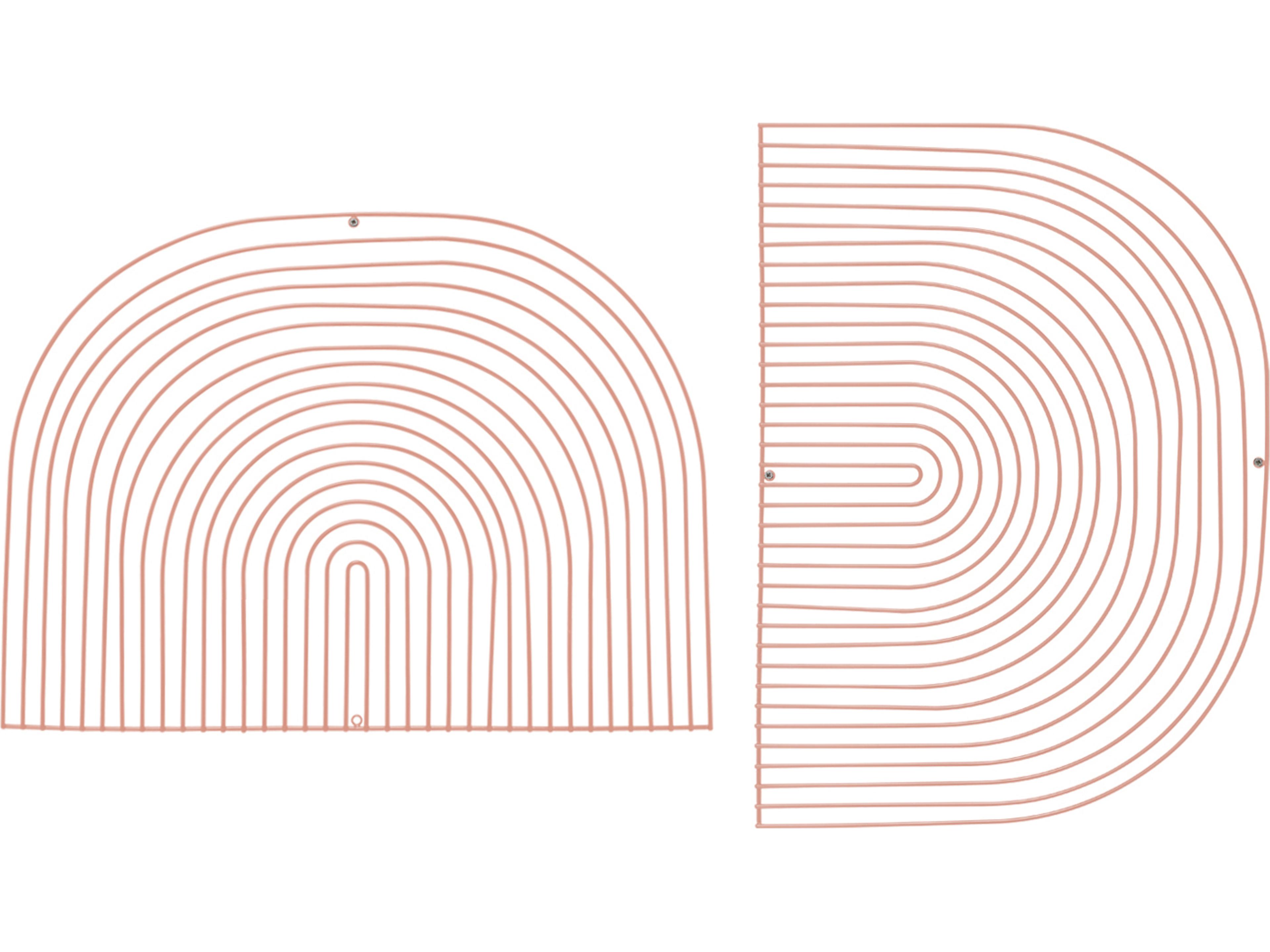 Modular Galvanized Iron Pink 24'' Curved Art Wall Decor