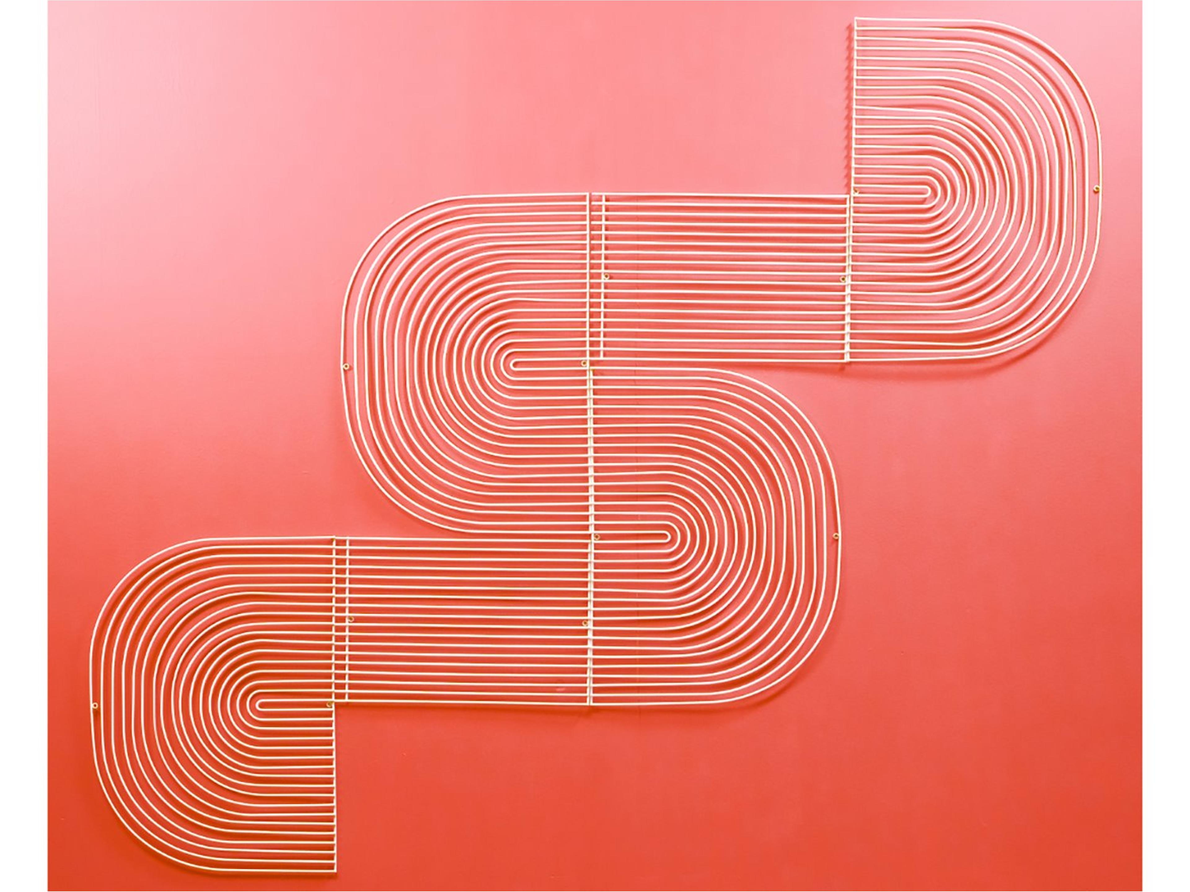 Bend Goods Outdoor Modular Galvanized Iron Pink 24'' Curved Art Wall Decor