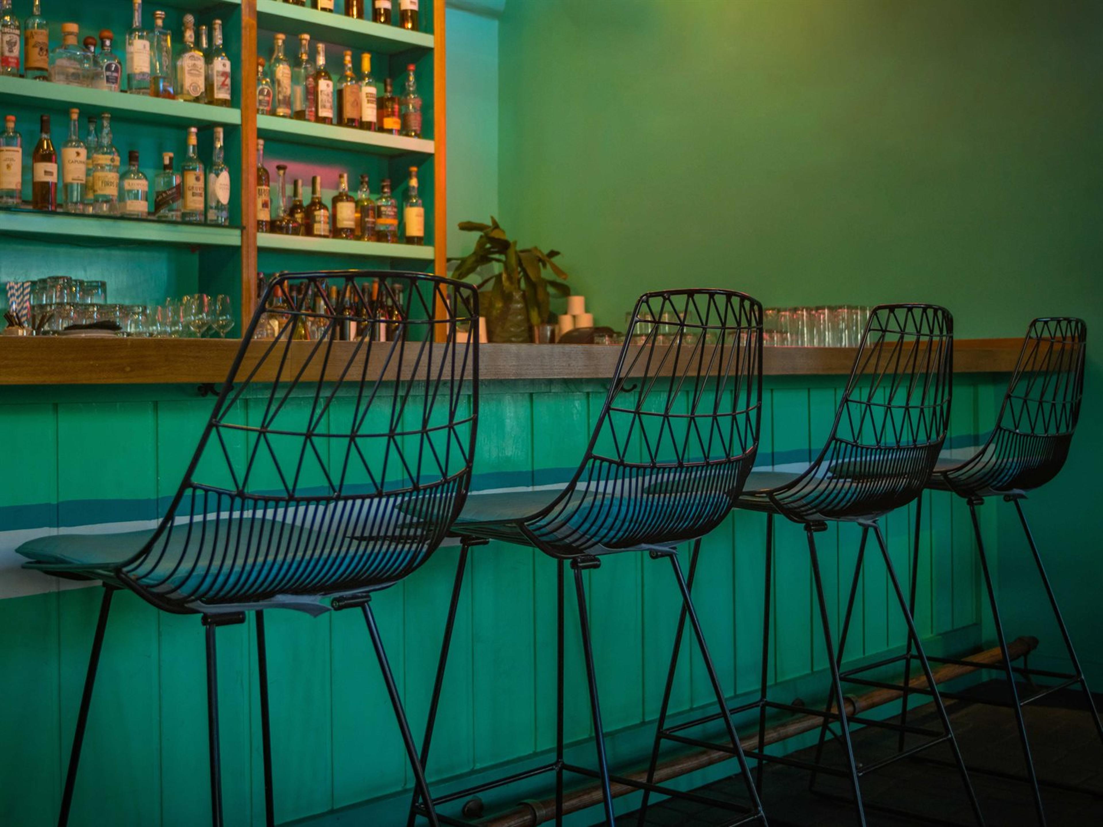 Bend Goods Outdoor Lucy Galvanized Iron Black Bar Stool