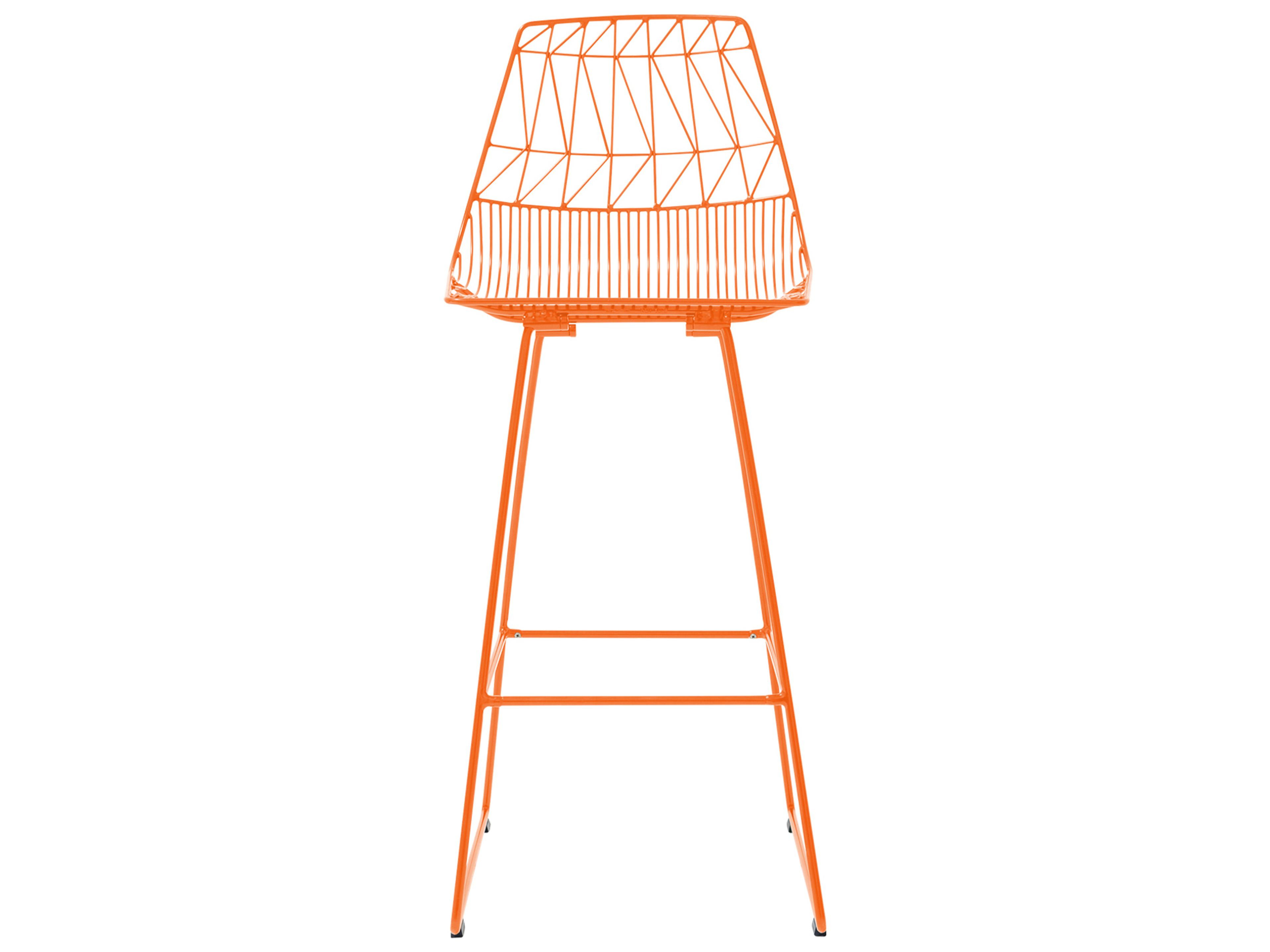 Bend Goods Outdoor Lucy Galvanized Iron Orange Bar Stool