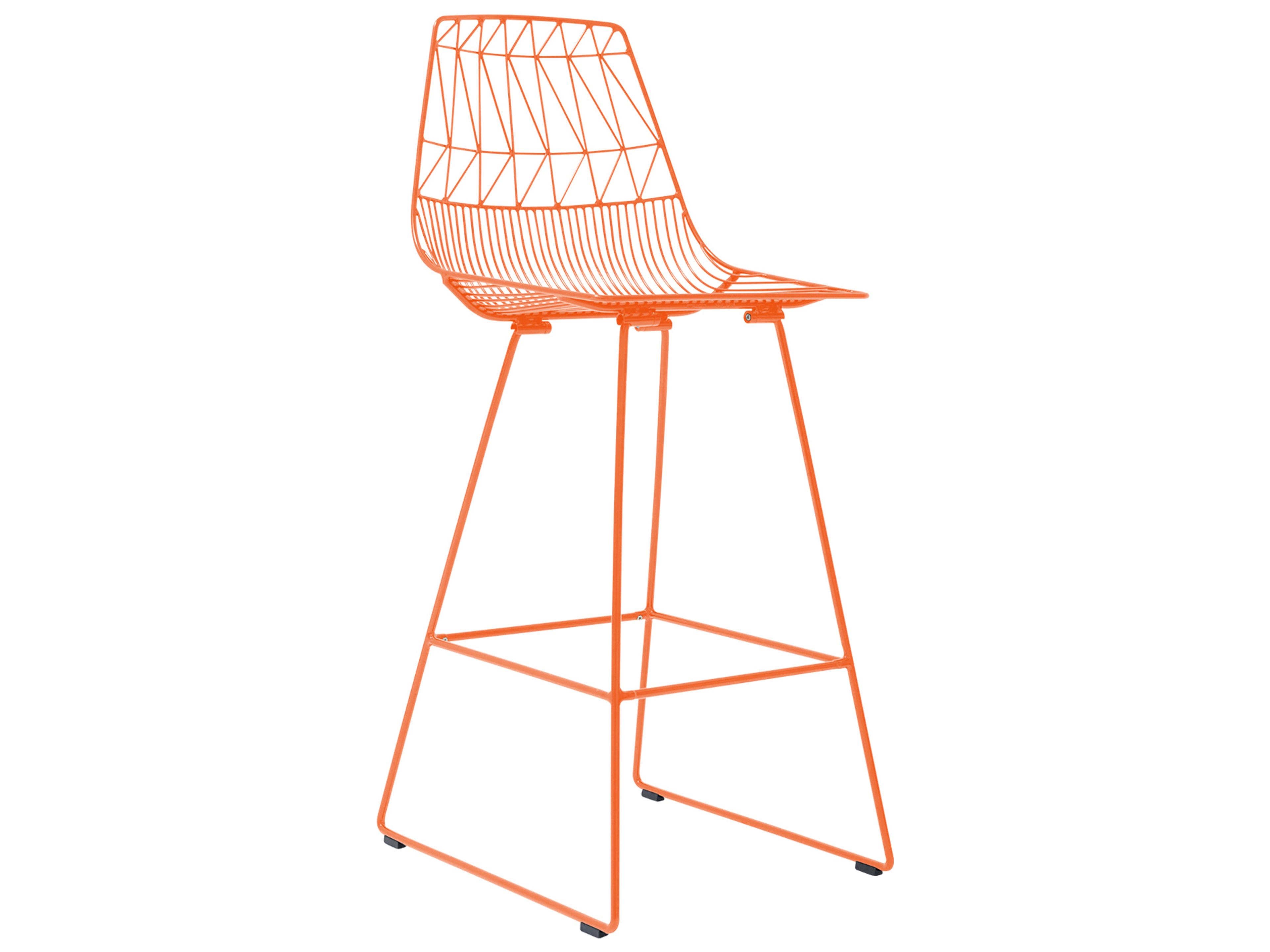 Lucy Galvanized Iron Orange Bar Stool
