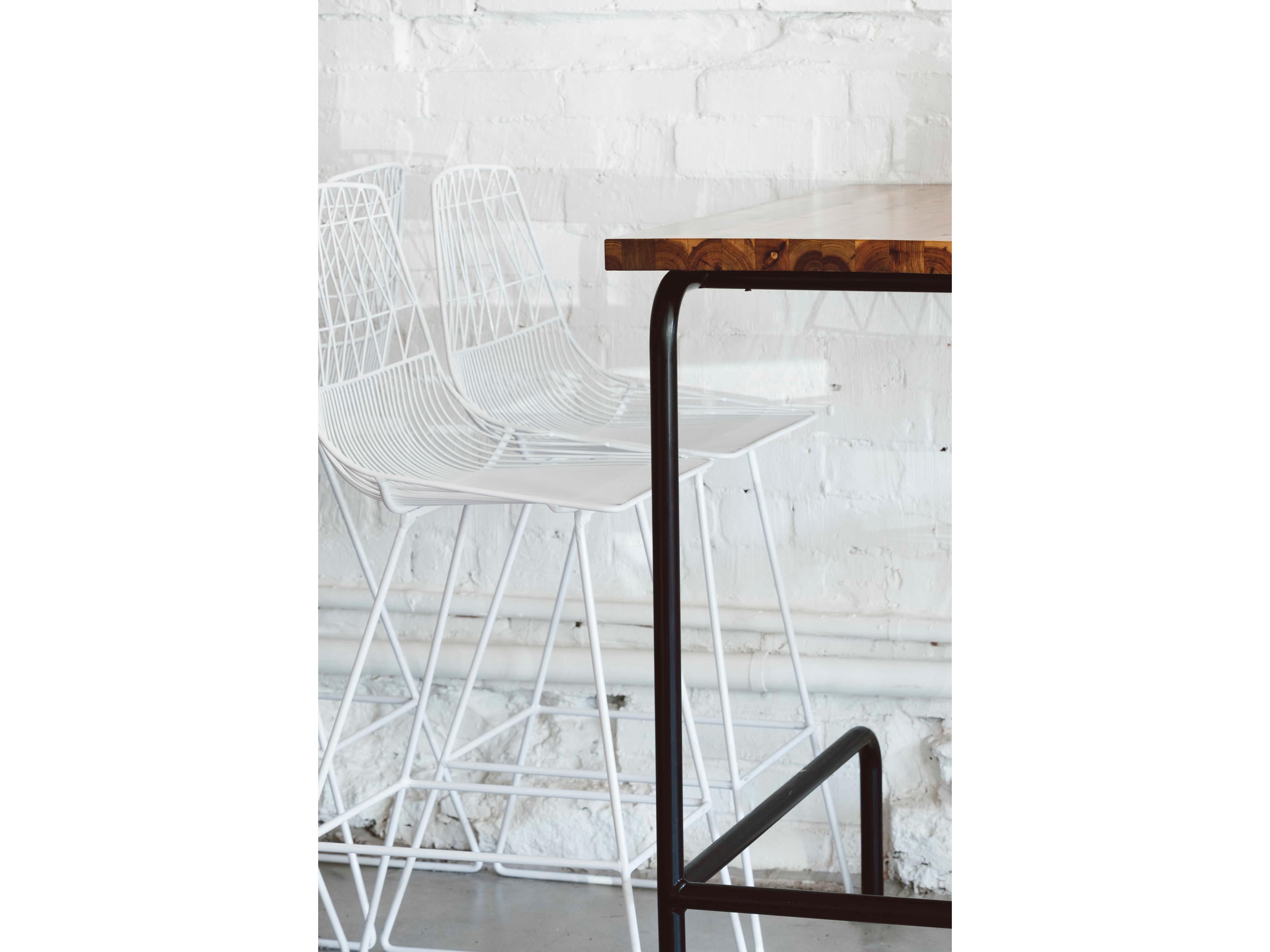 Bend Goods Outdoor Lucy Galvanized Iron White Bar Stool