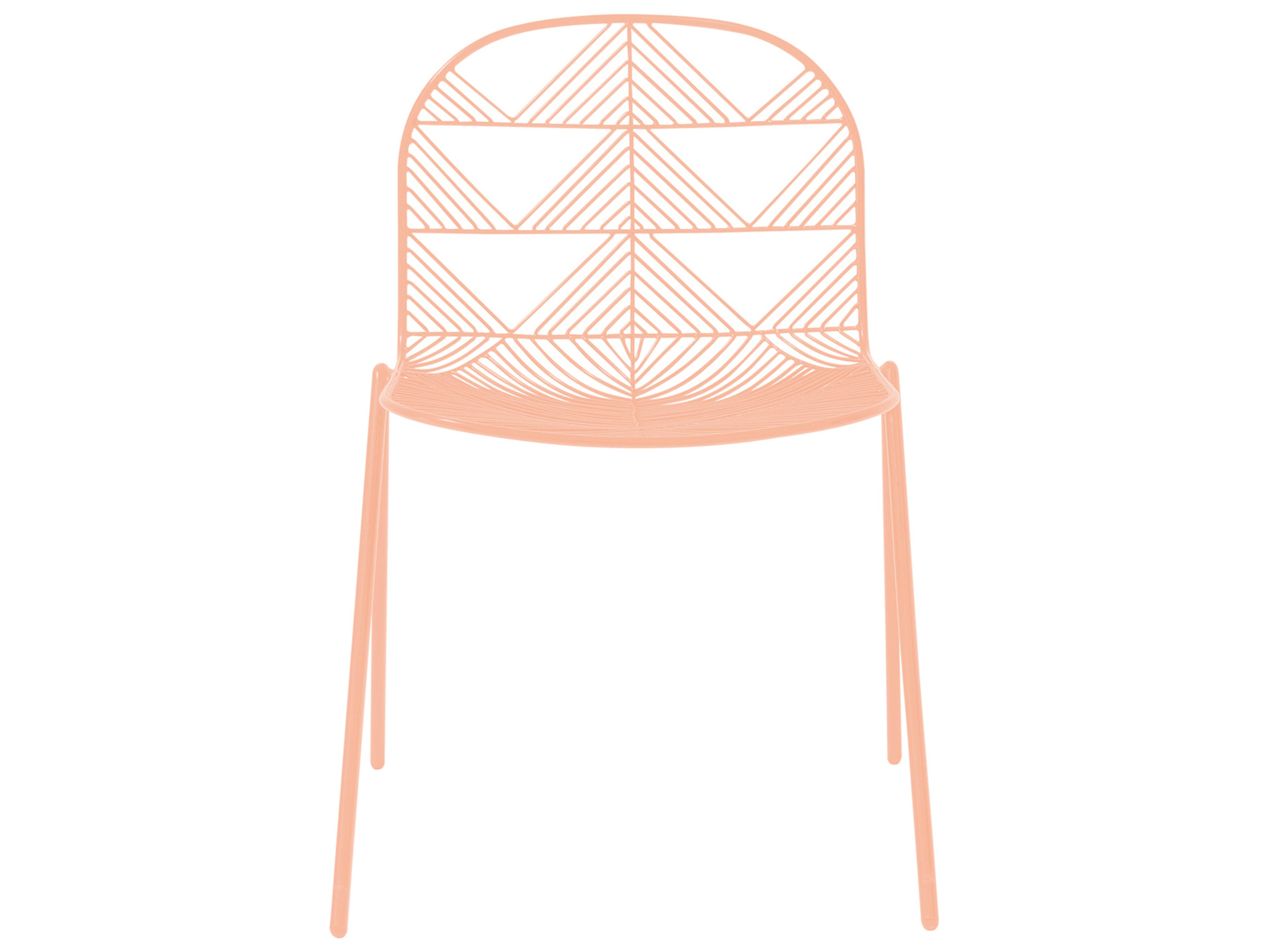 Bend Goods Outdoor Betty Galvanized Iron Peachy Pink Dining Chair