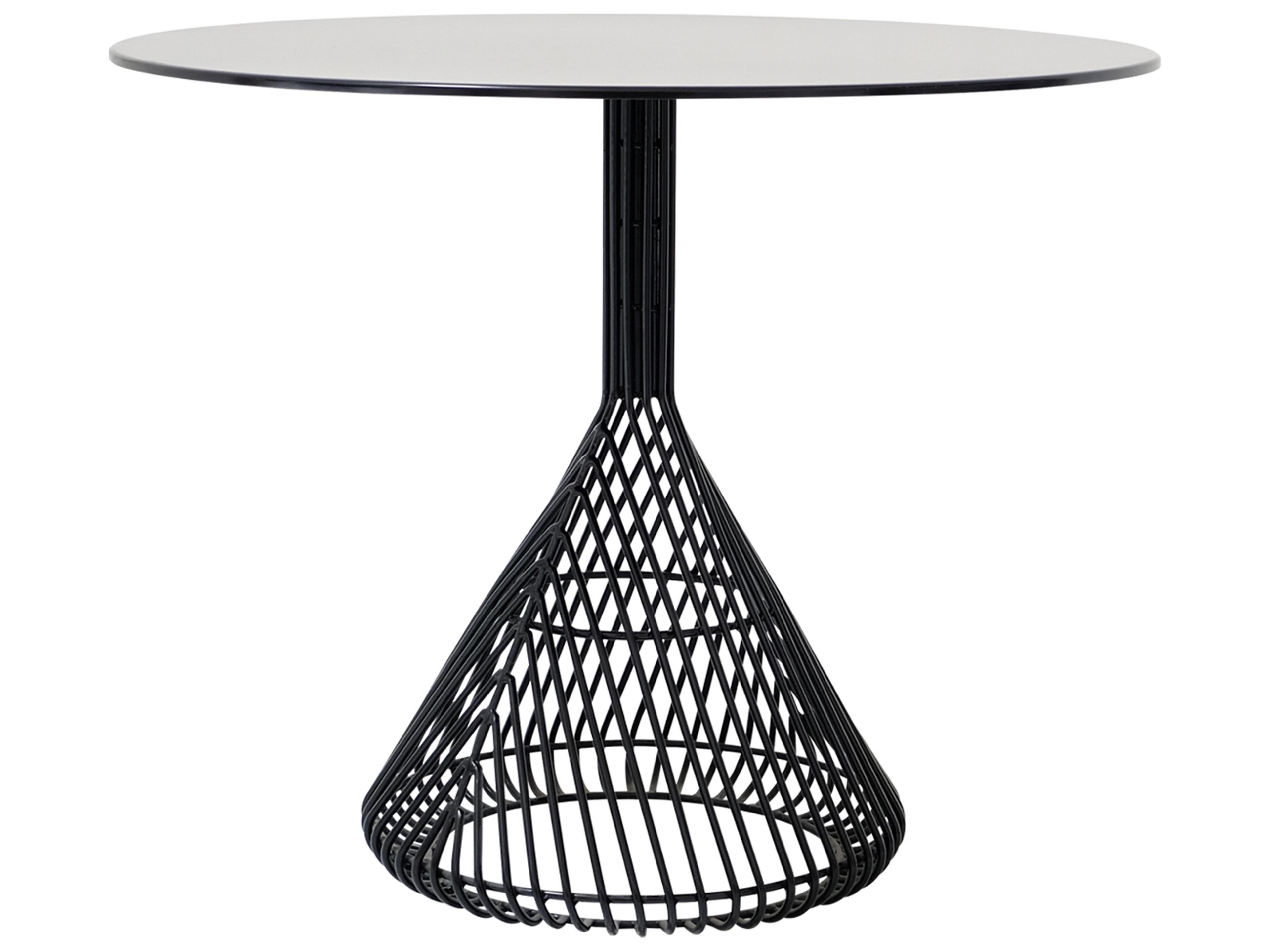 Bistro Galvanized Iron Round Black Table