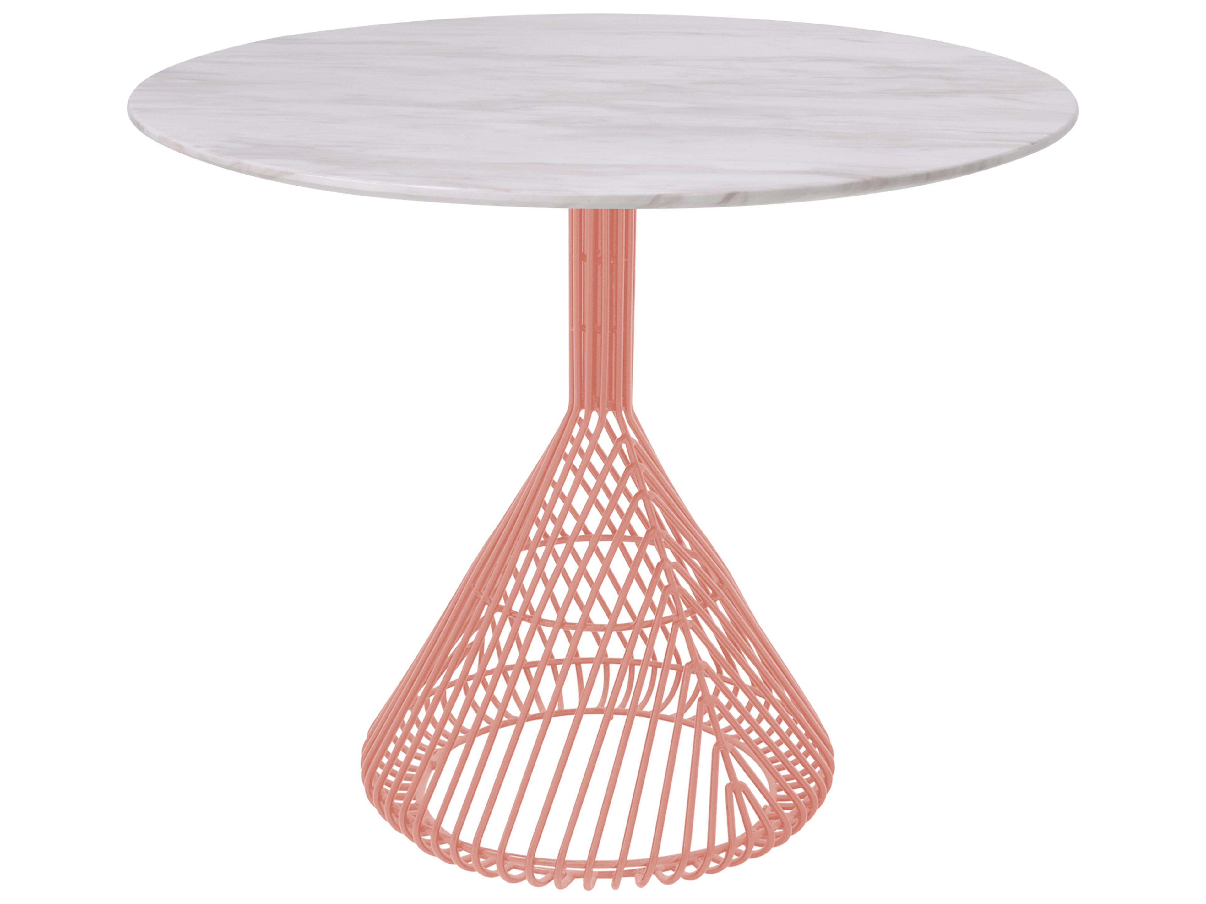 Bend Goods Outdoor Bistro Galvanized Iron Peachy Pink Round Table