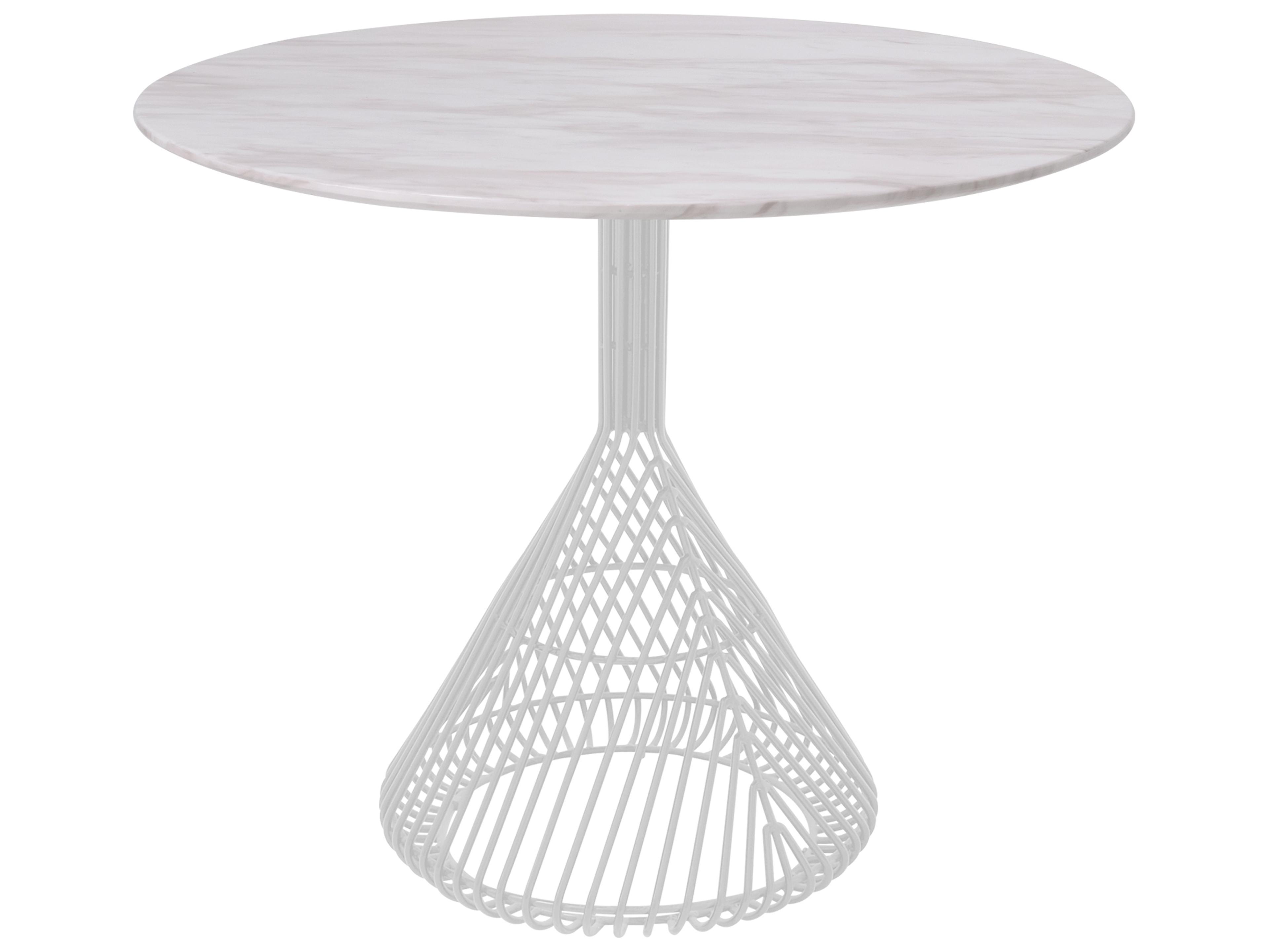 Bend Goods Outdoor Bistro Galvanized Iron White Round Table