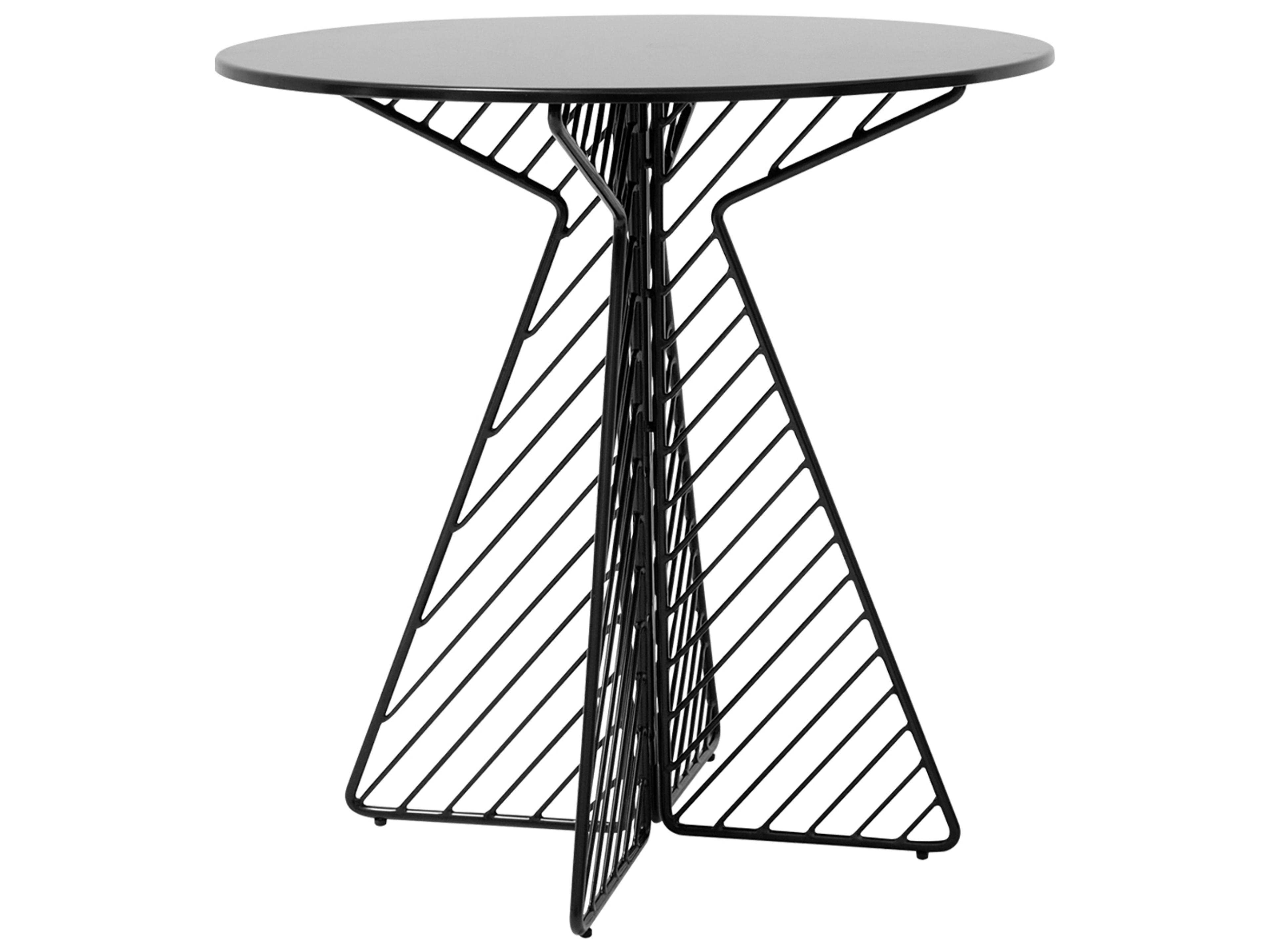 Cafe Galvanized Iron Black Round Bistro Table