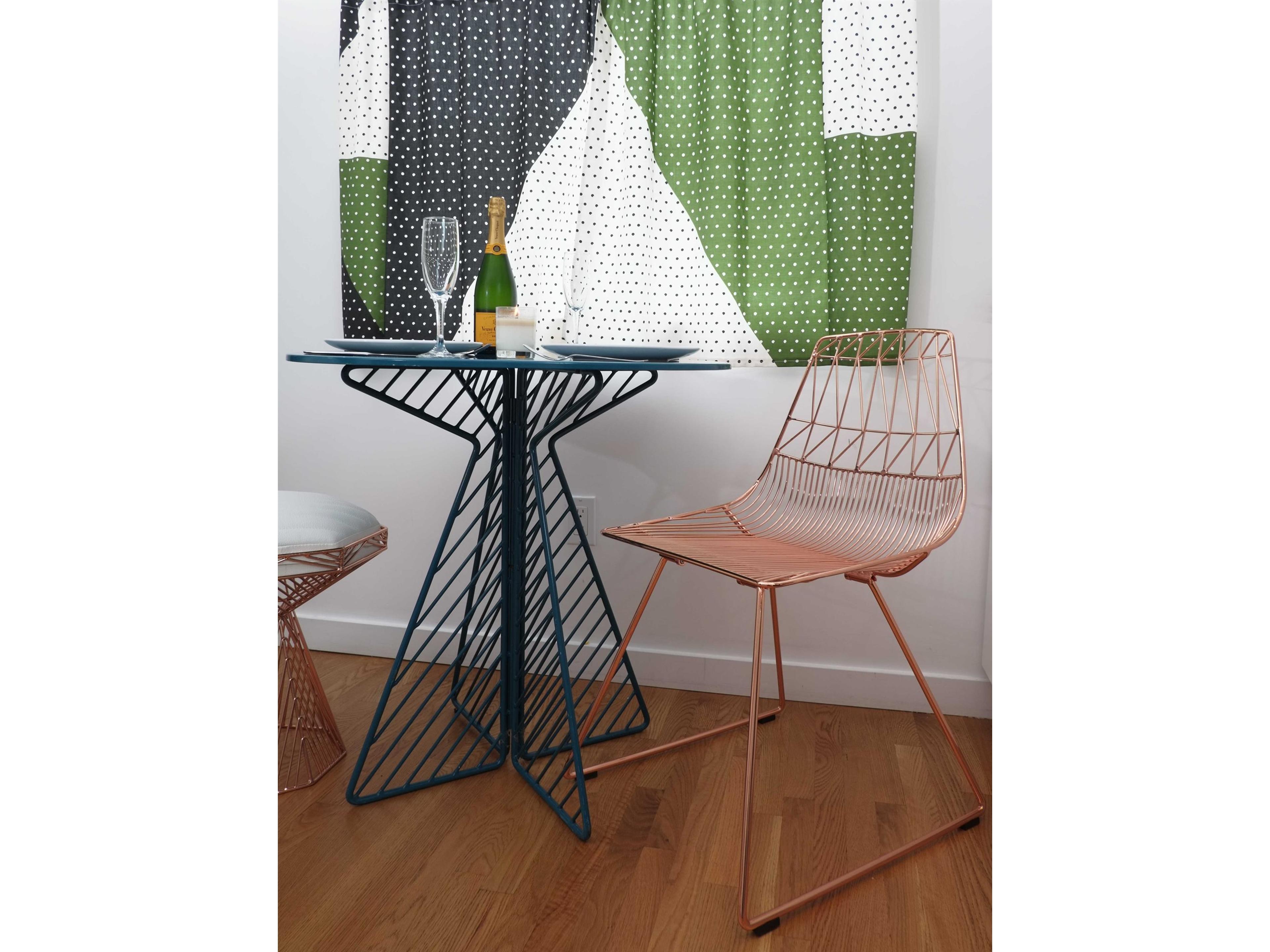 Bend Goods Outdoor Cafe Galvanized Iron Peacock Round Bistro Table