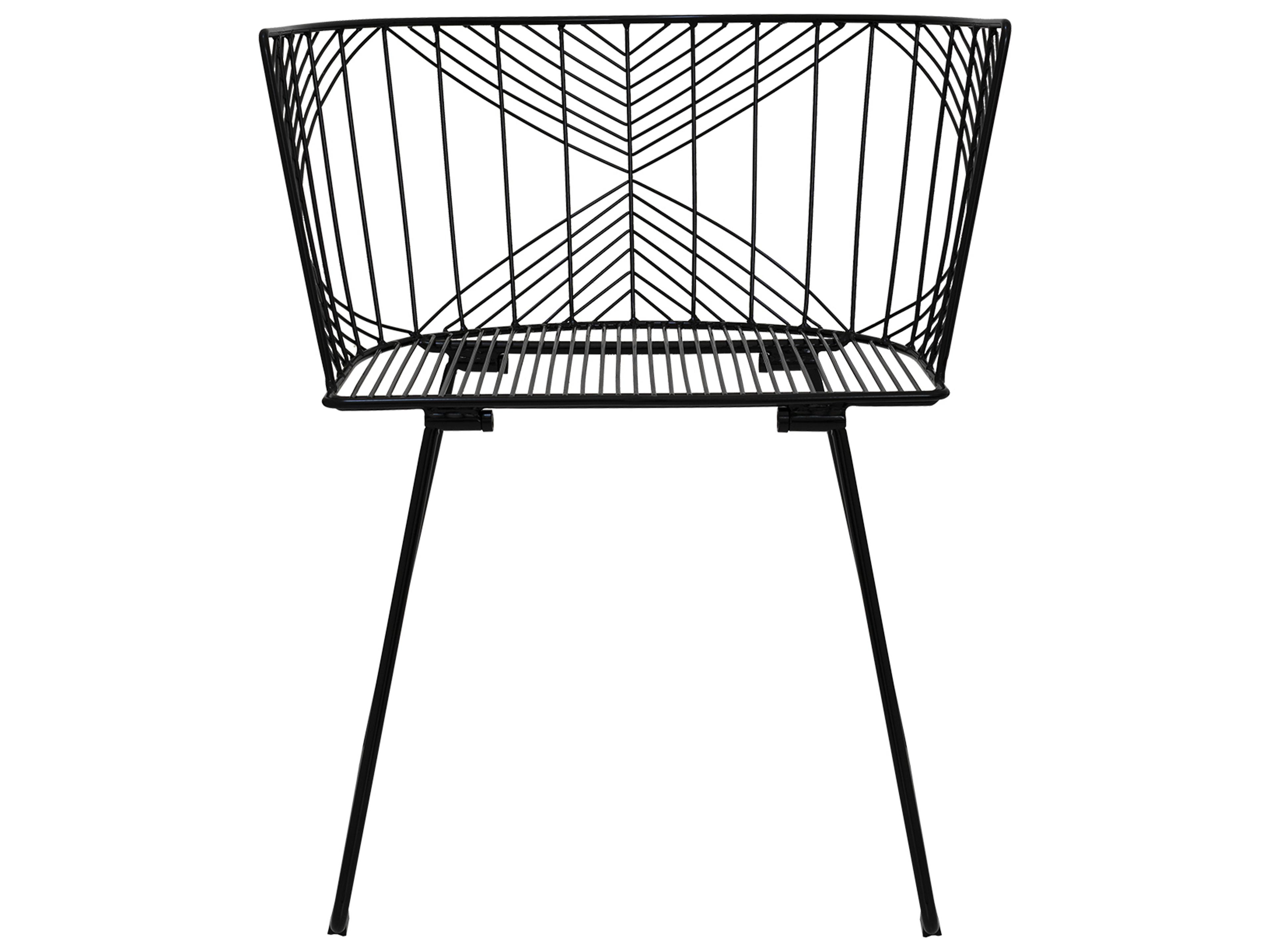 Bend Goods Outdoor Captain Galvanized Iron Black Barrel Dining Chair
