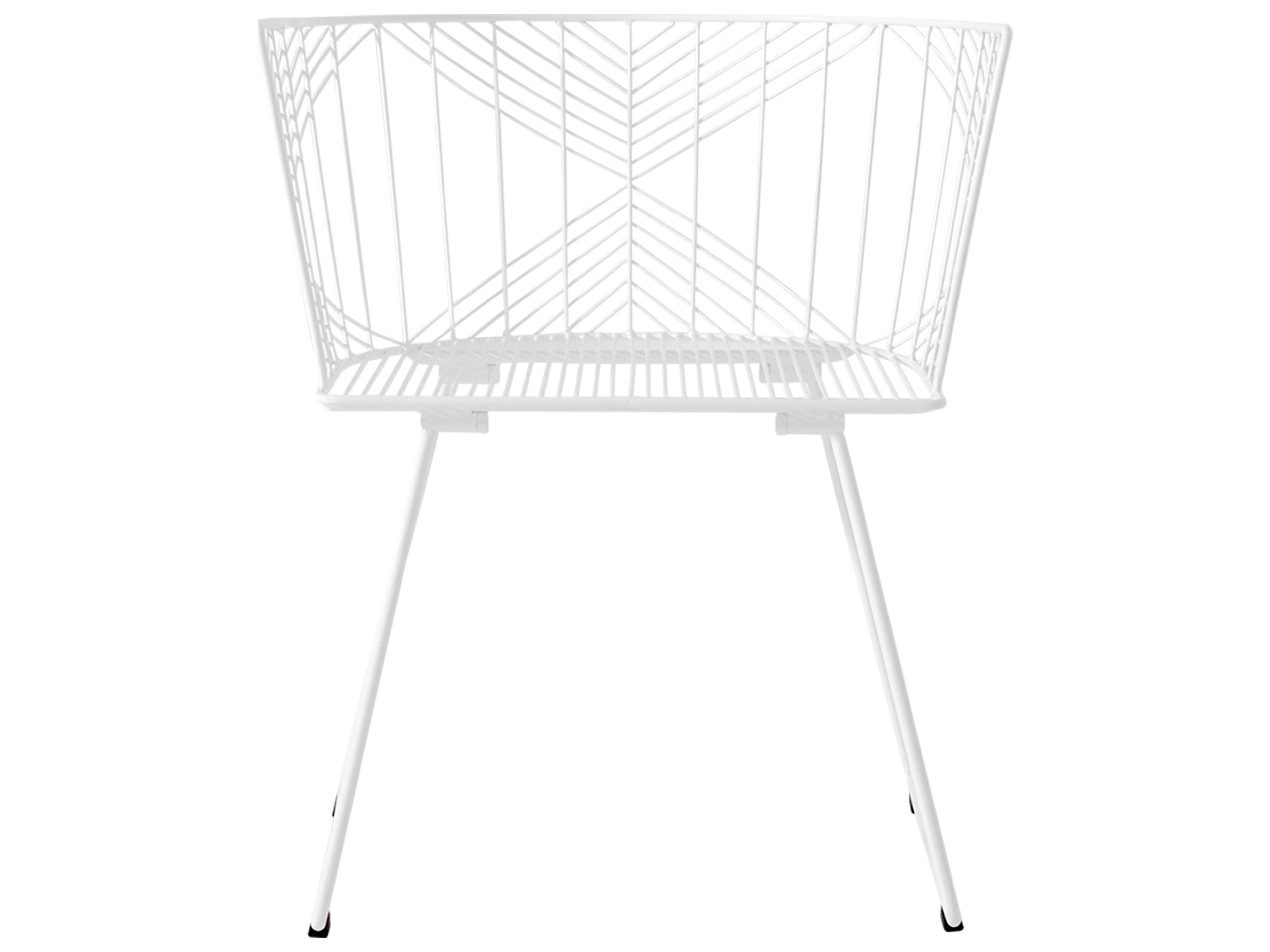 Bend Goods Outdoor Captain Galvanized Iron White Barrel Dining Chair