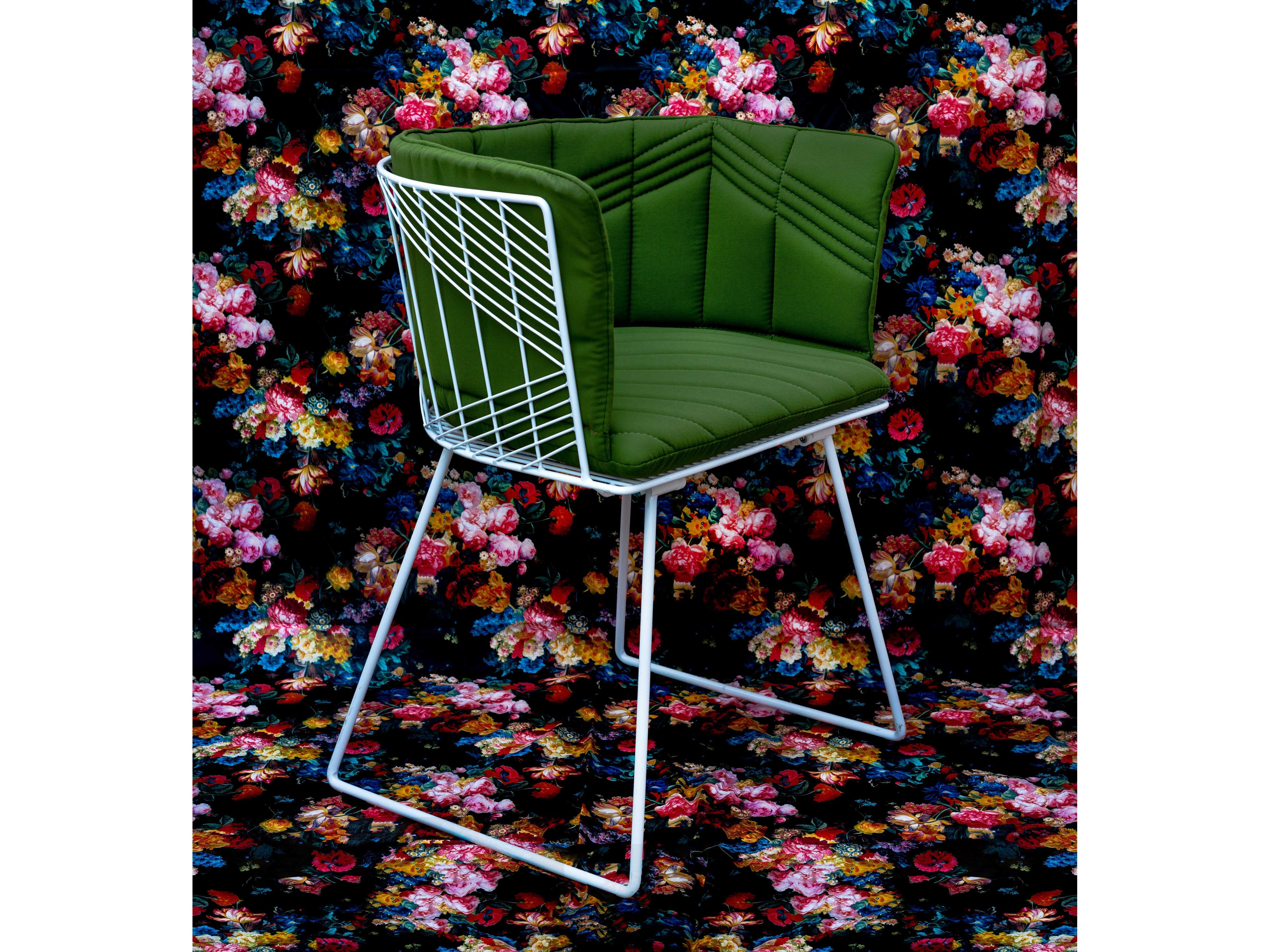 Bend Goods Outdoor Captain Galvanized Iron White Barrel Dining Chair