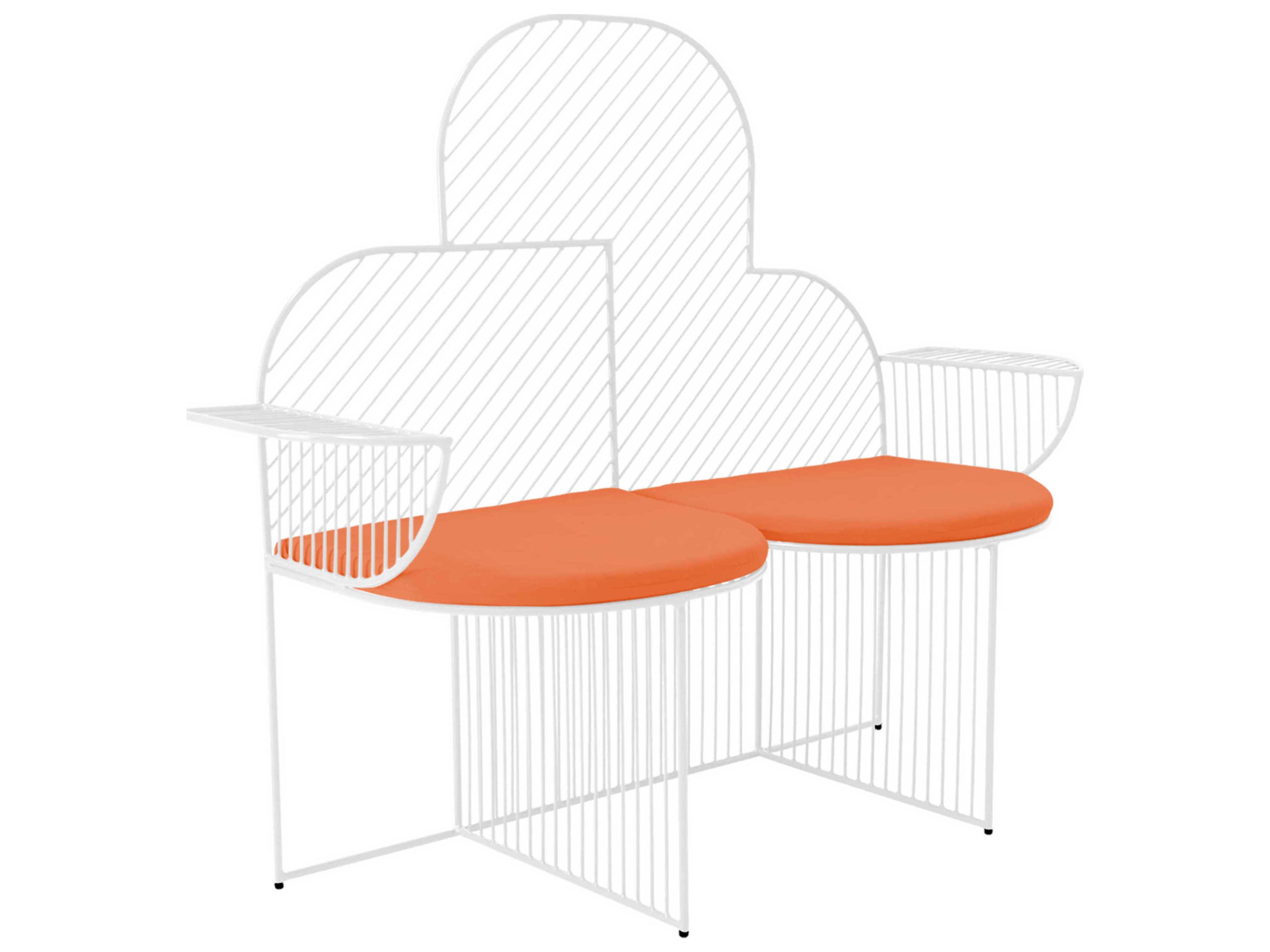 Bend Goods Outdoor Cloud Galvanized Iron White Bench