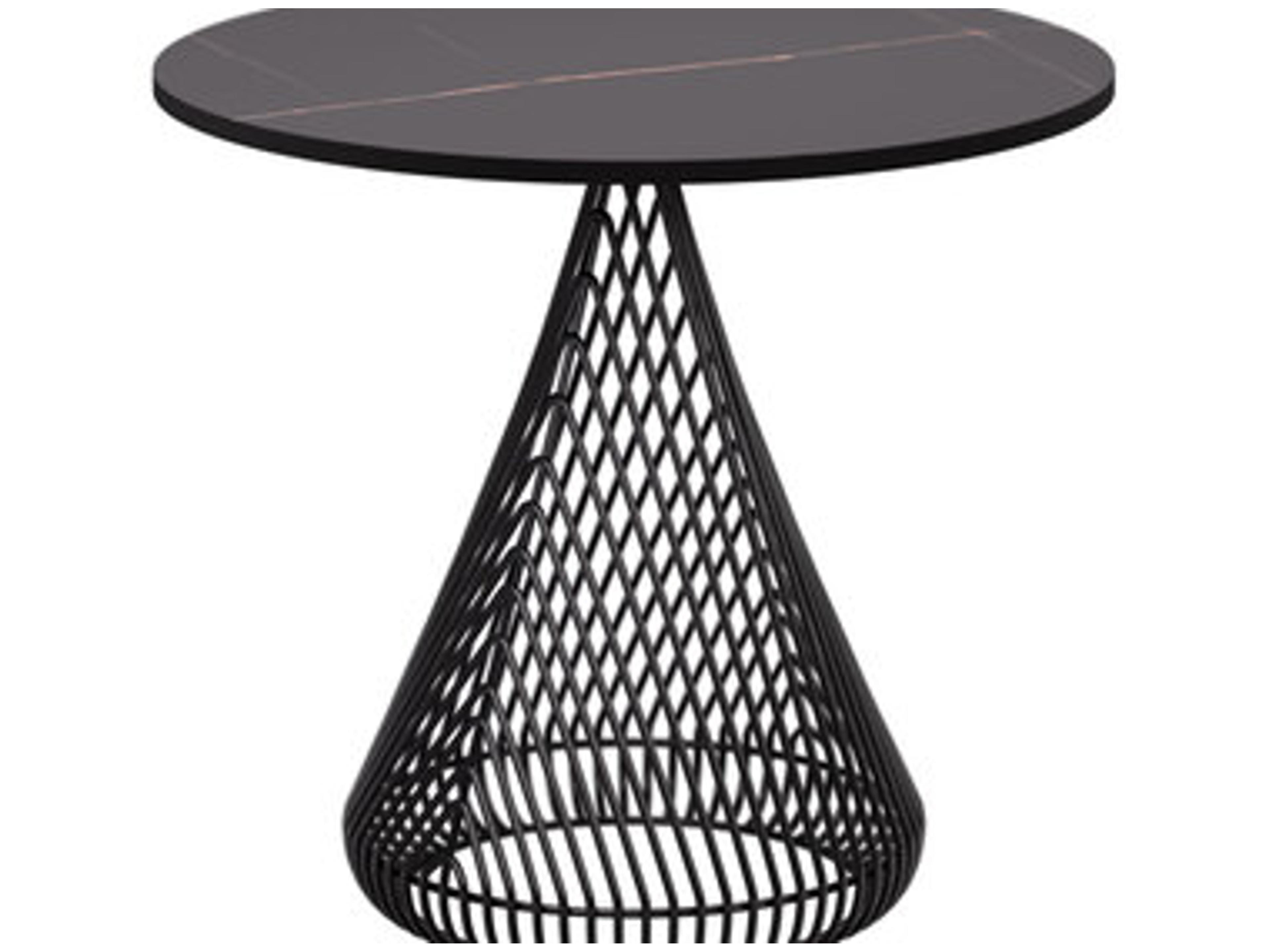 Cono Galvanized Iron Black 12.5" Round Table Tray