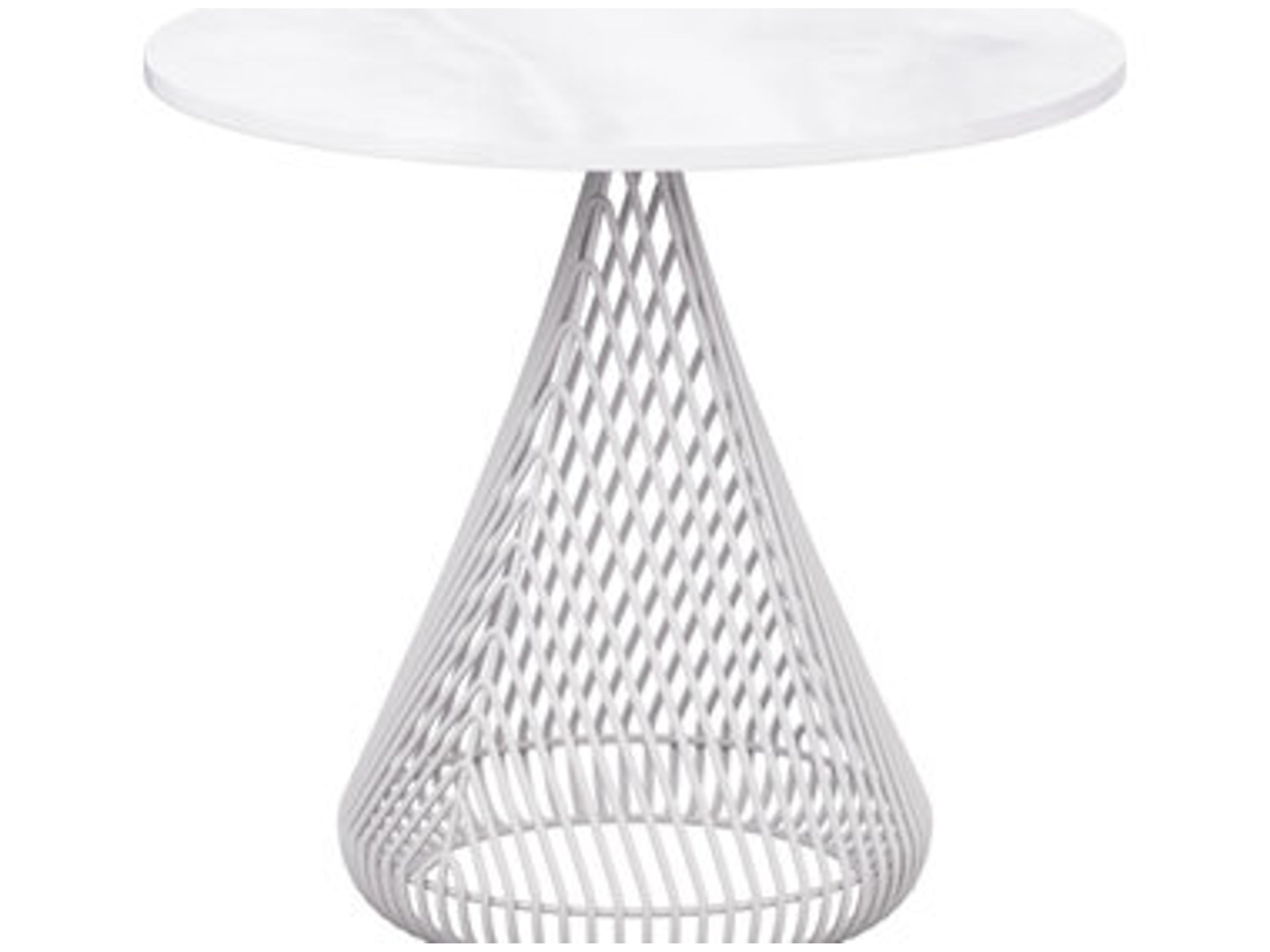 Cono Galvanized Iron White 12.5" Round Table Tray