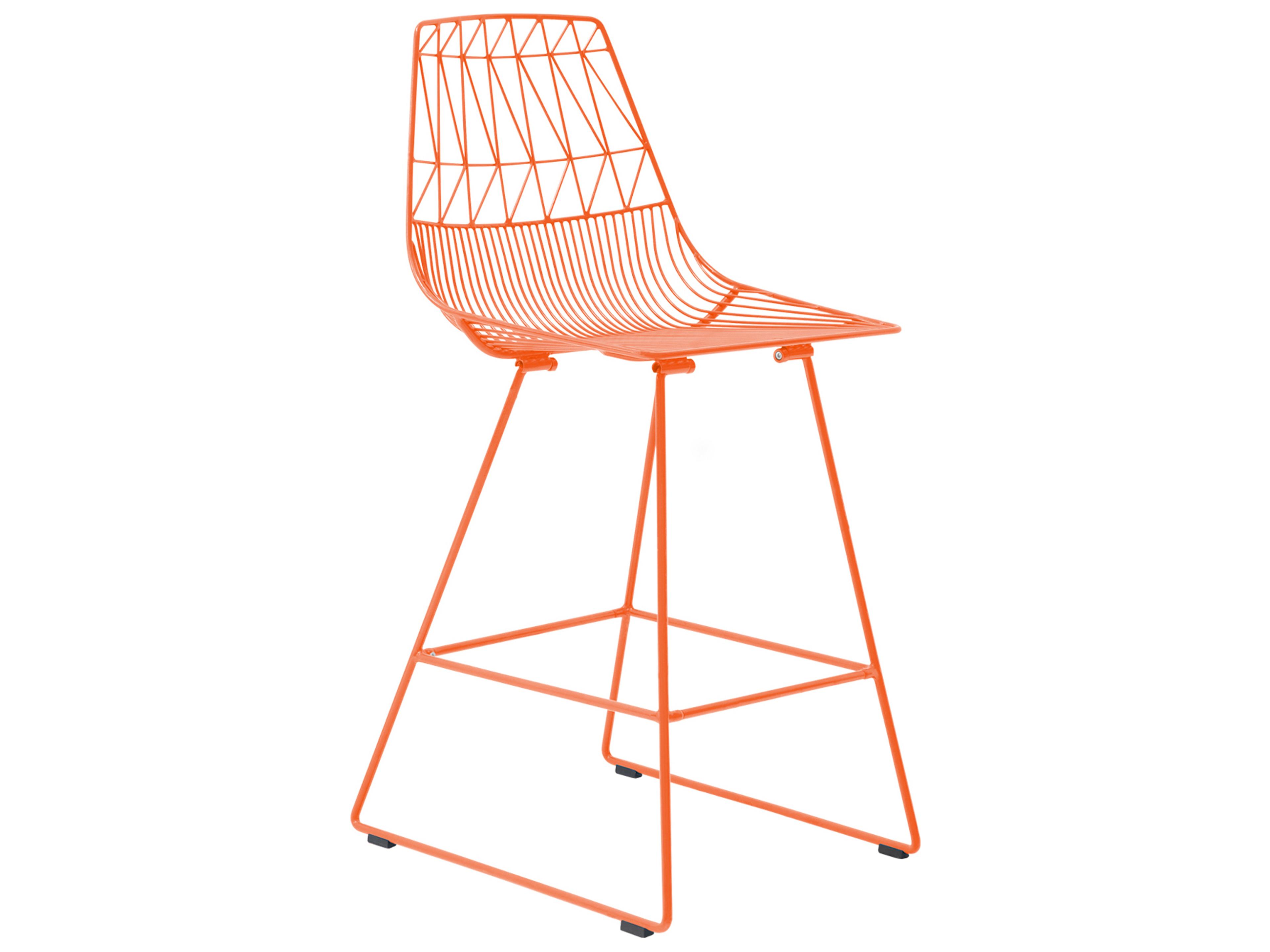Lucy Galvanized Iron Orange Counter Stool