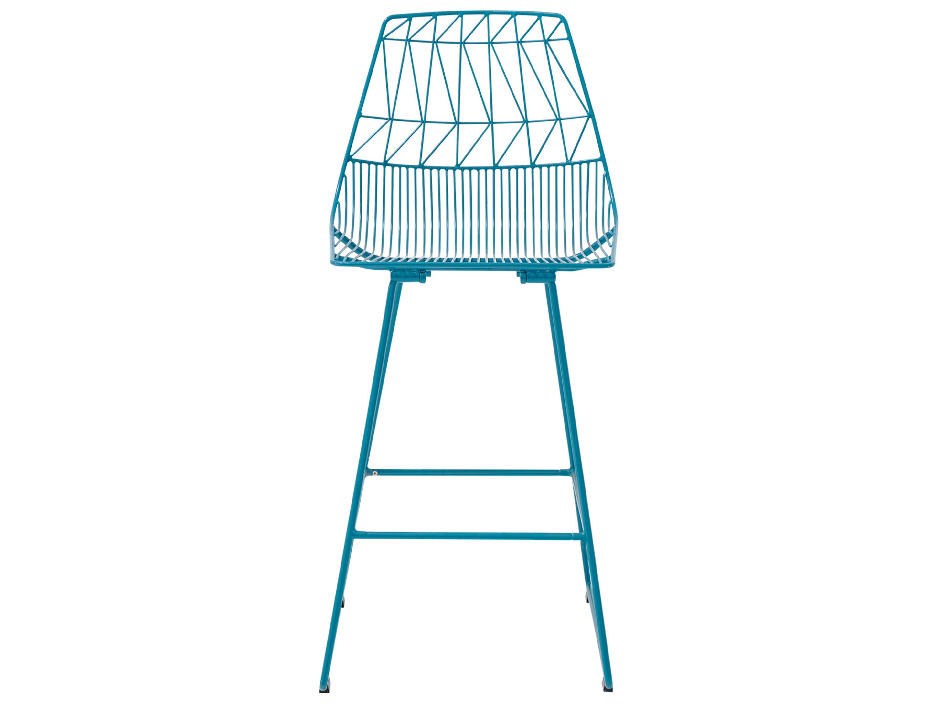 Bend Goods Outdoor Lucy Galvanized Iron Peacock Counter Stool