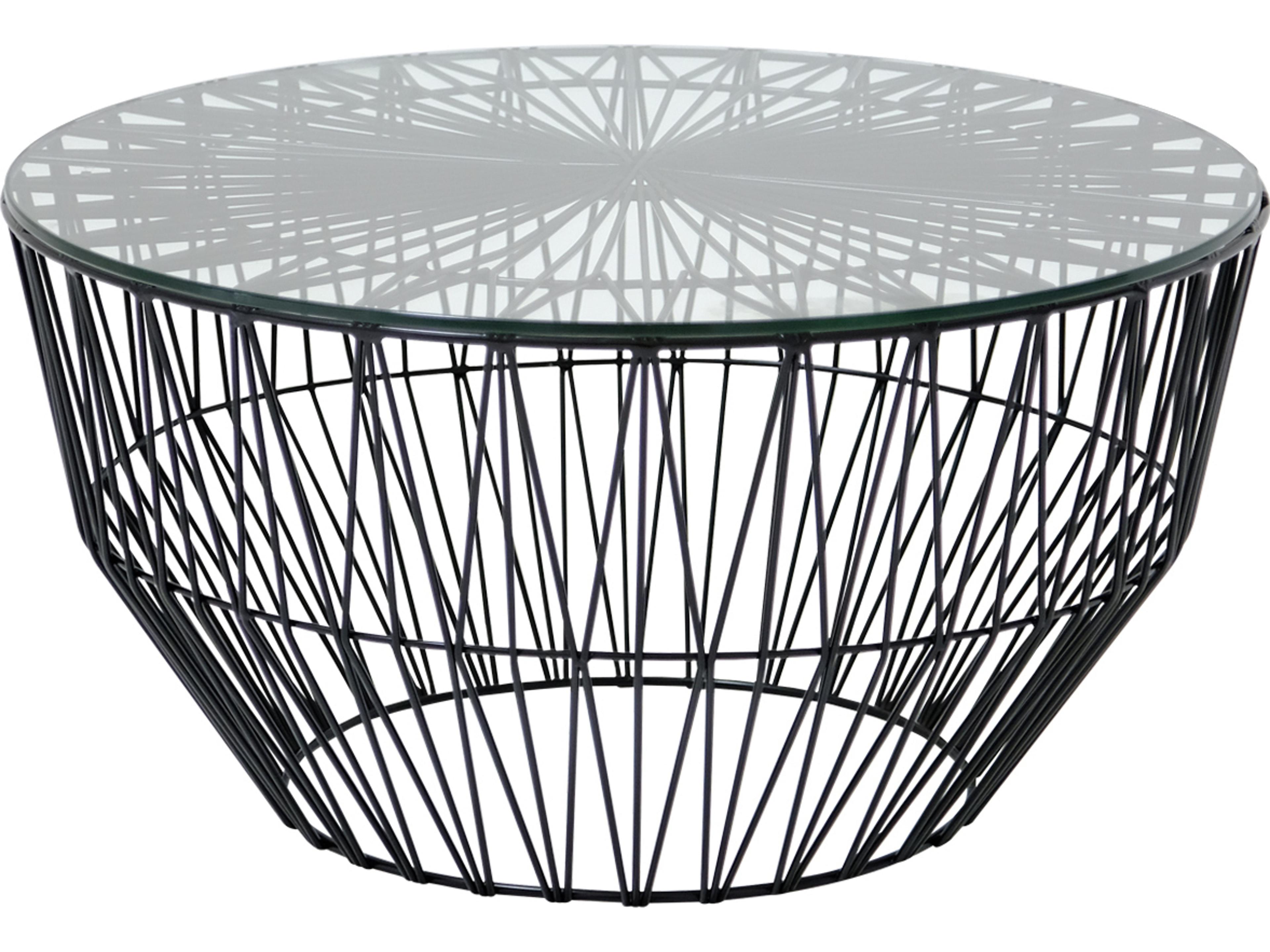 Bend Goods Outdoor Drum Galvanized Iron Black Round End Table