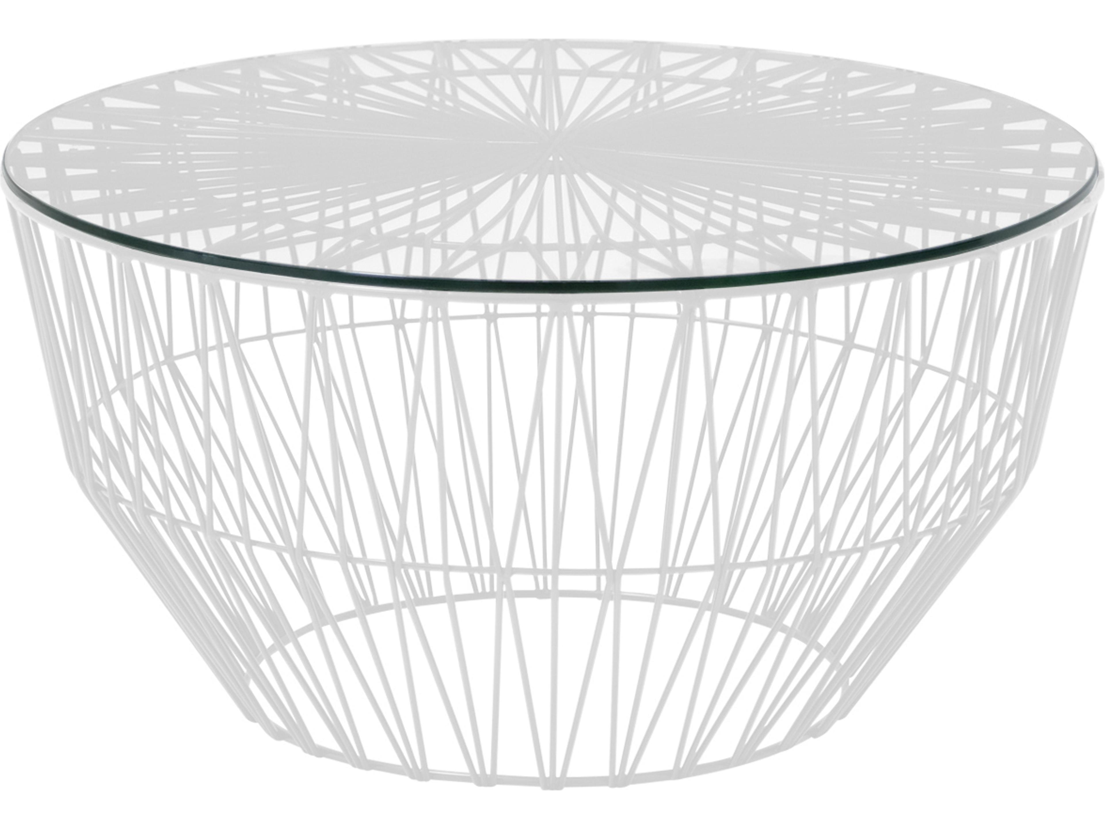 Bend Goods Outdoor Drum Galvanized Iron White Round End Table