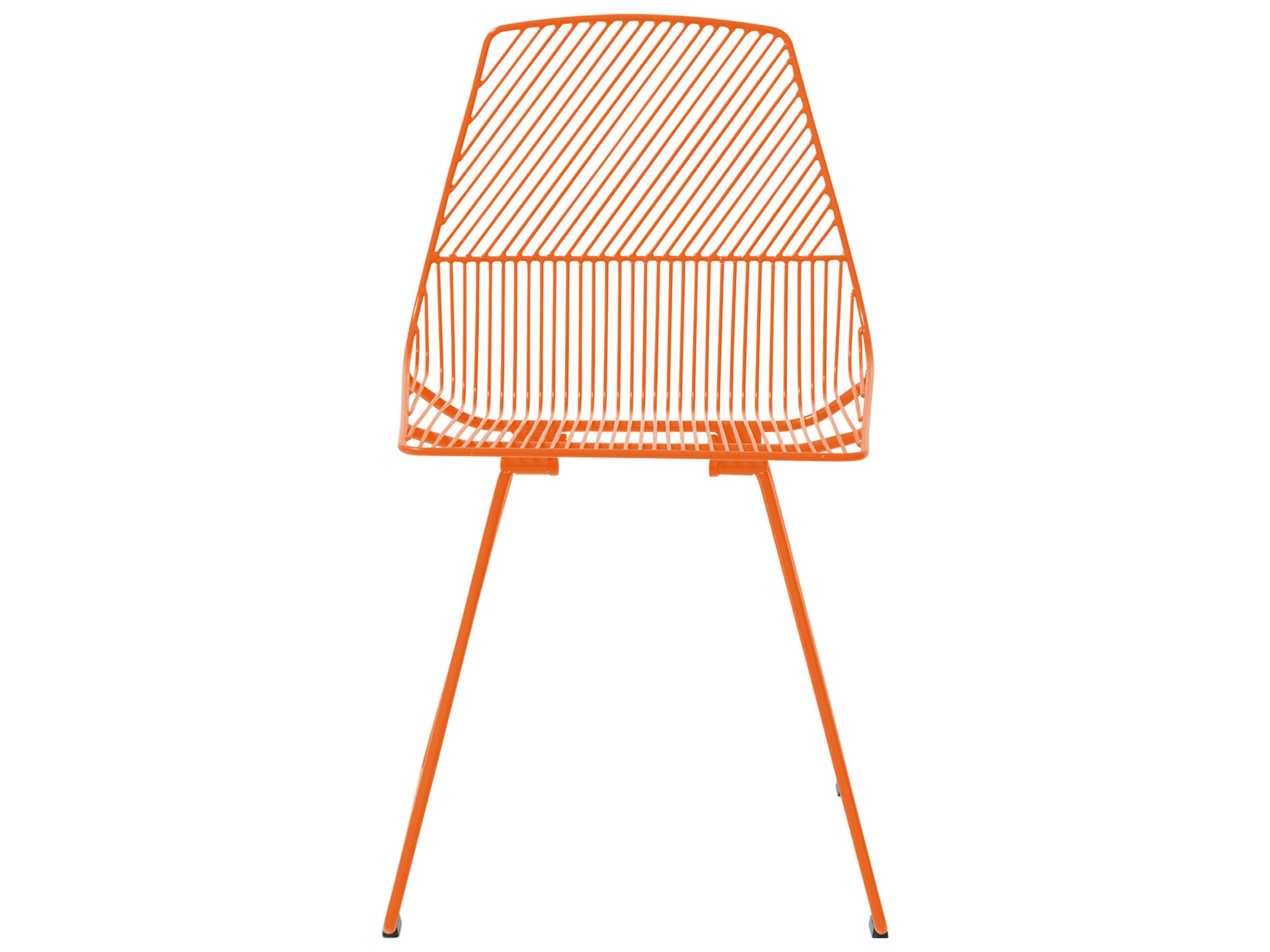 Bend Goods Outdoor Ethel Galvanized Iron Orange Dining Side Chair