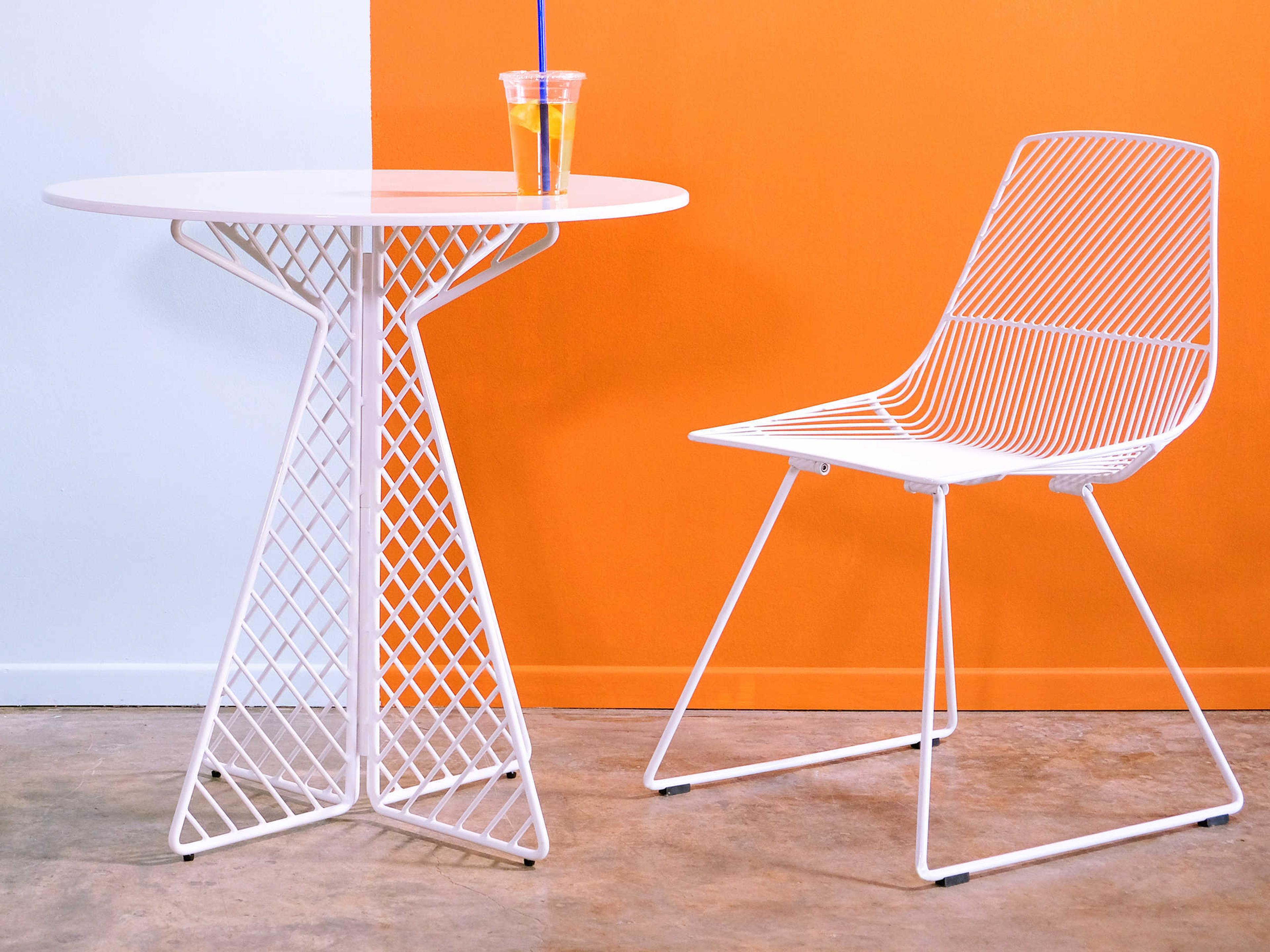 Bend Goods Outdoor Ethel Galvanized Iron White Dining Side Chair