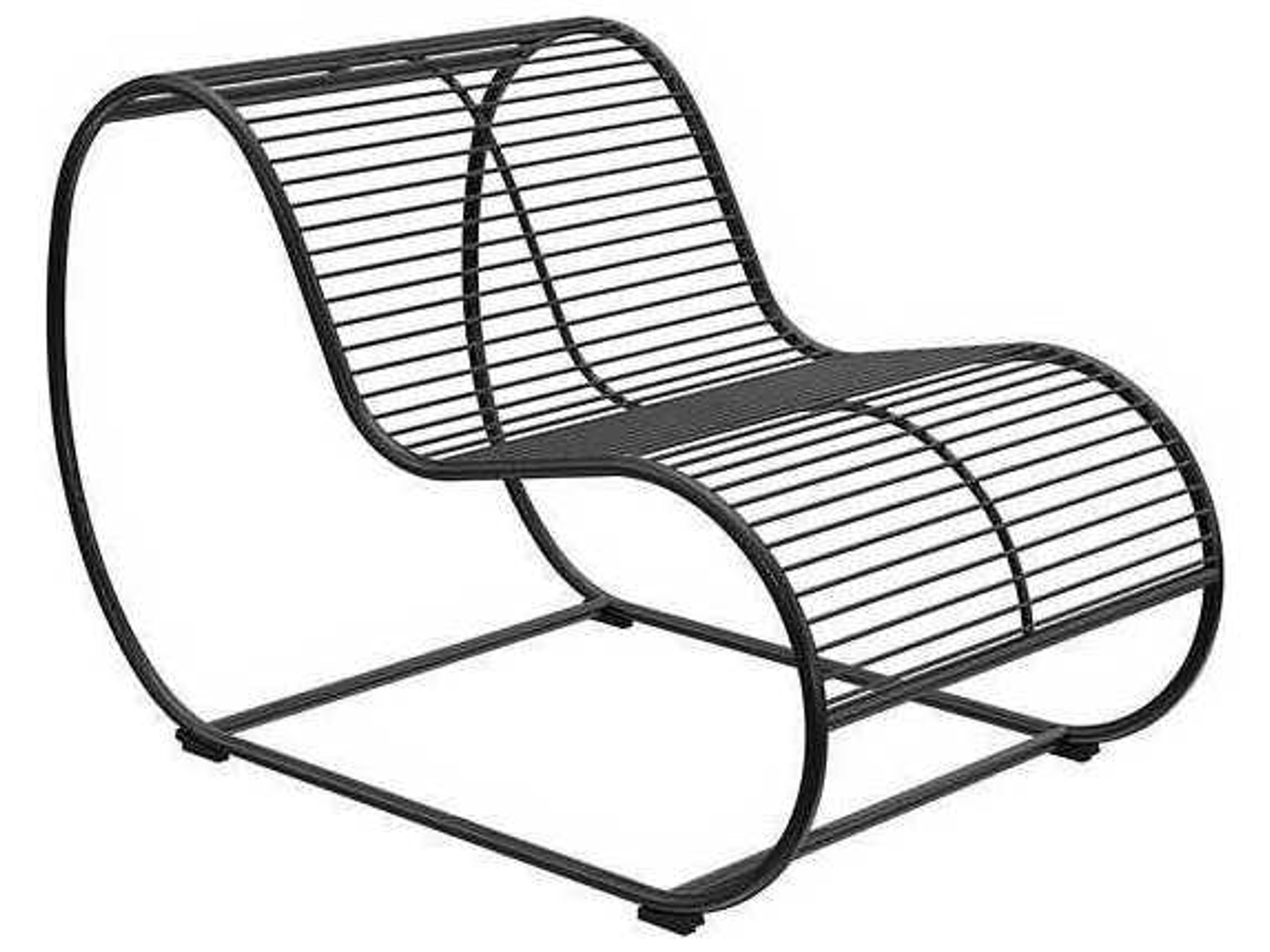 Loop Wrought Iron Black Lounge Chair