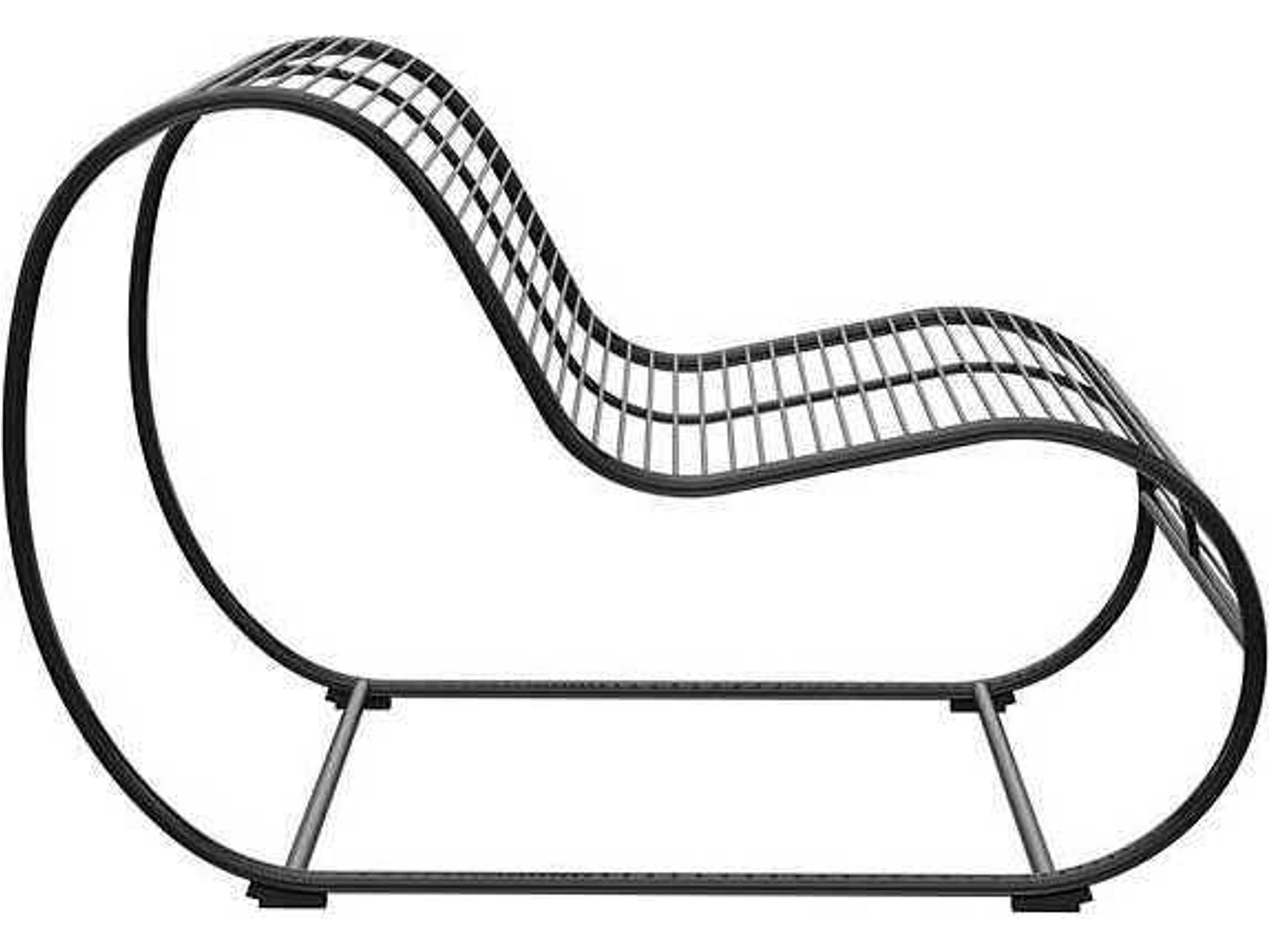 Bend Goods Outdoor Loop Wrought Iron Black Lounge Chair