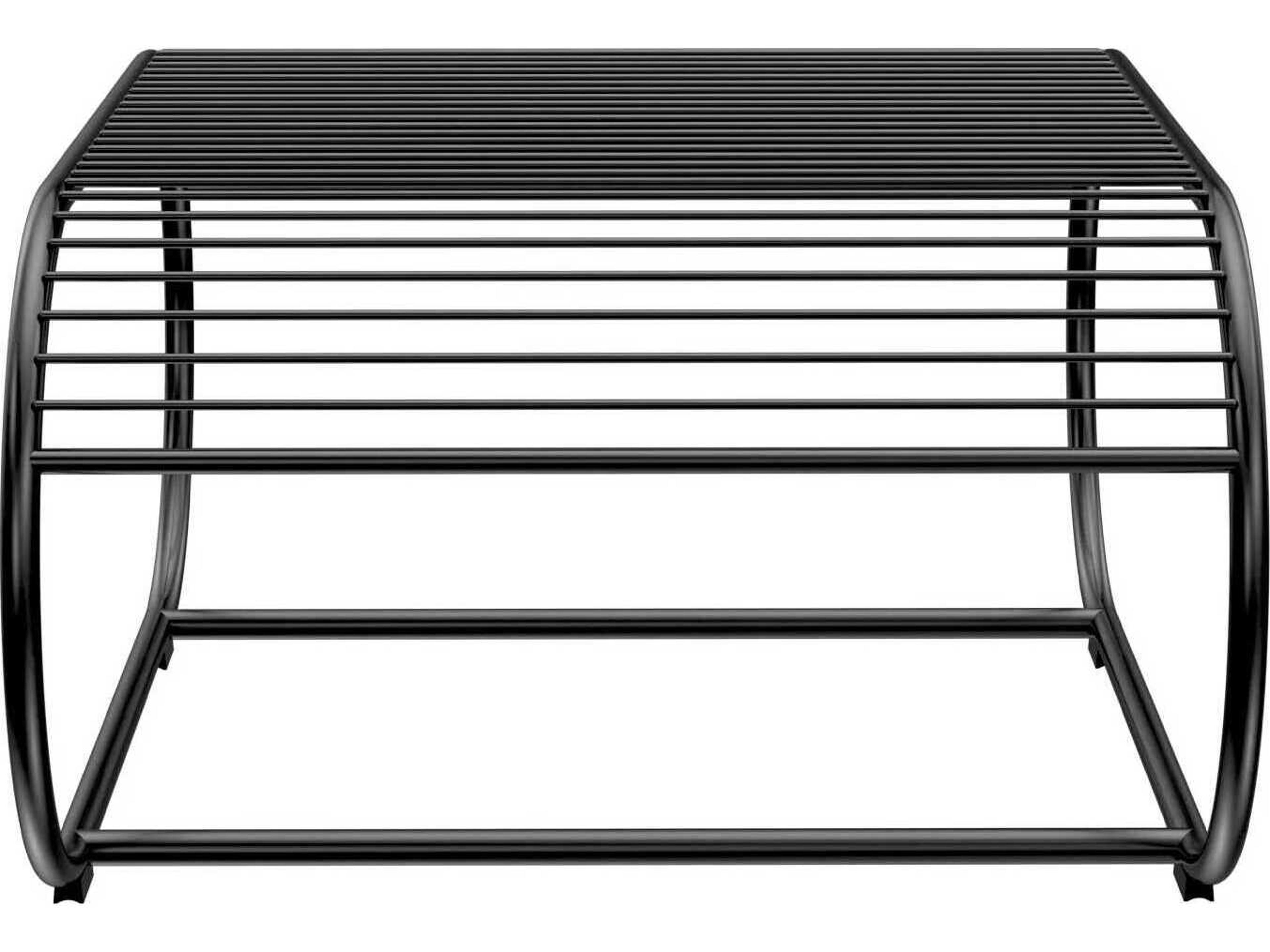 Bend Goods Outdoor Loop Wrought Iron Black Ottoman/Table