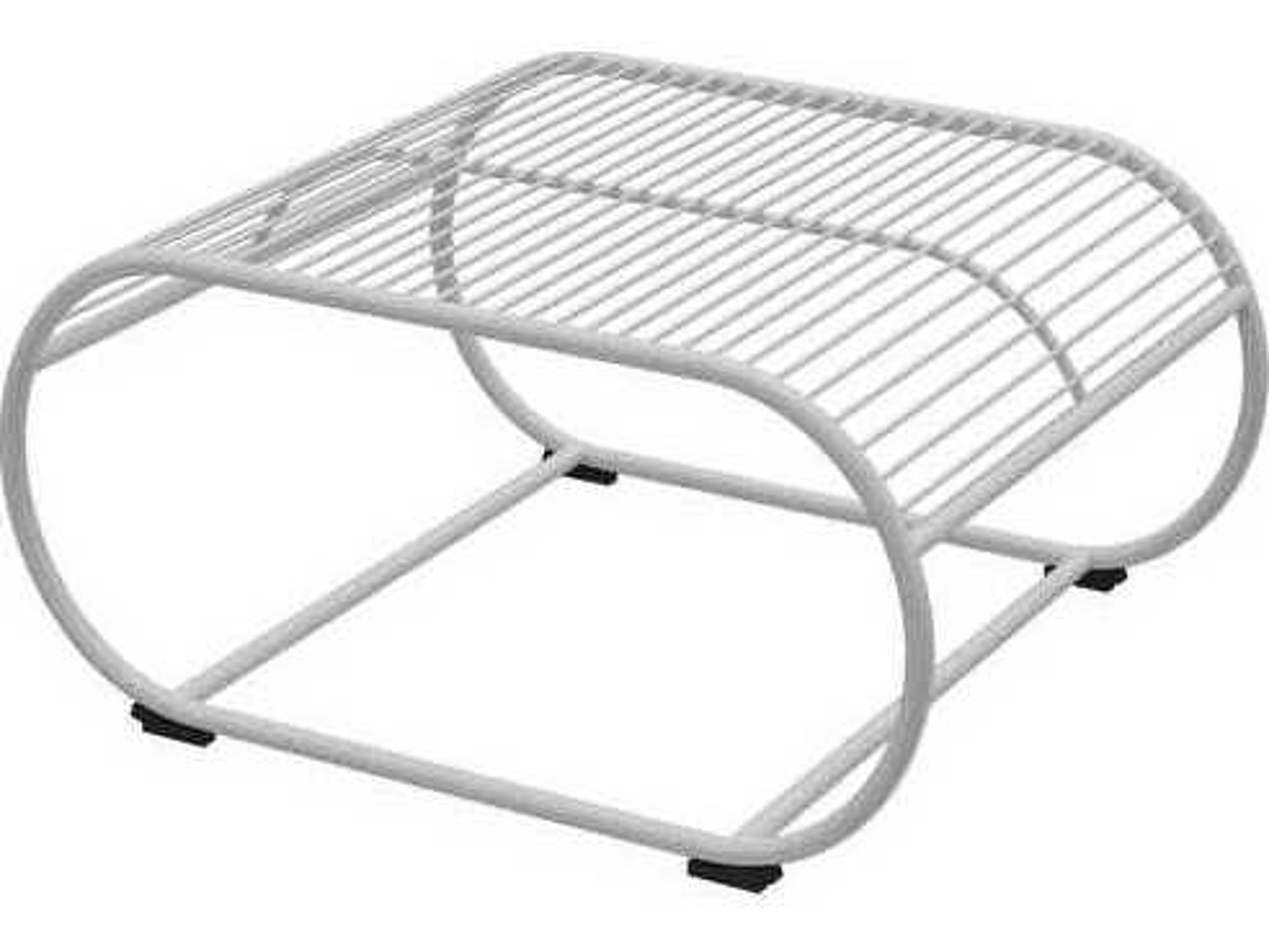 Loop Wrought Iron White Ottoman/Table