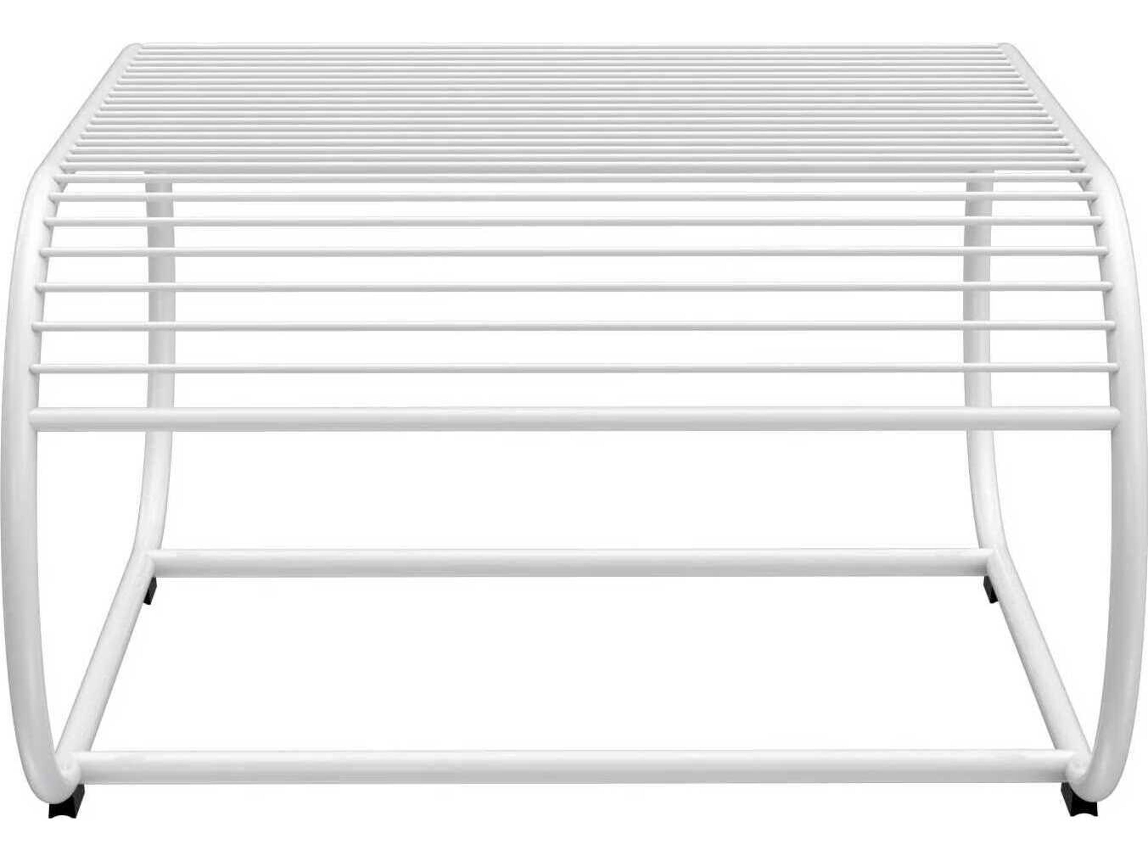 Bend Goods Outdoor Loop Wrought Iron White Ottoman/Table