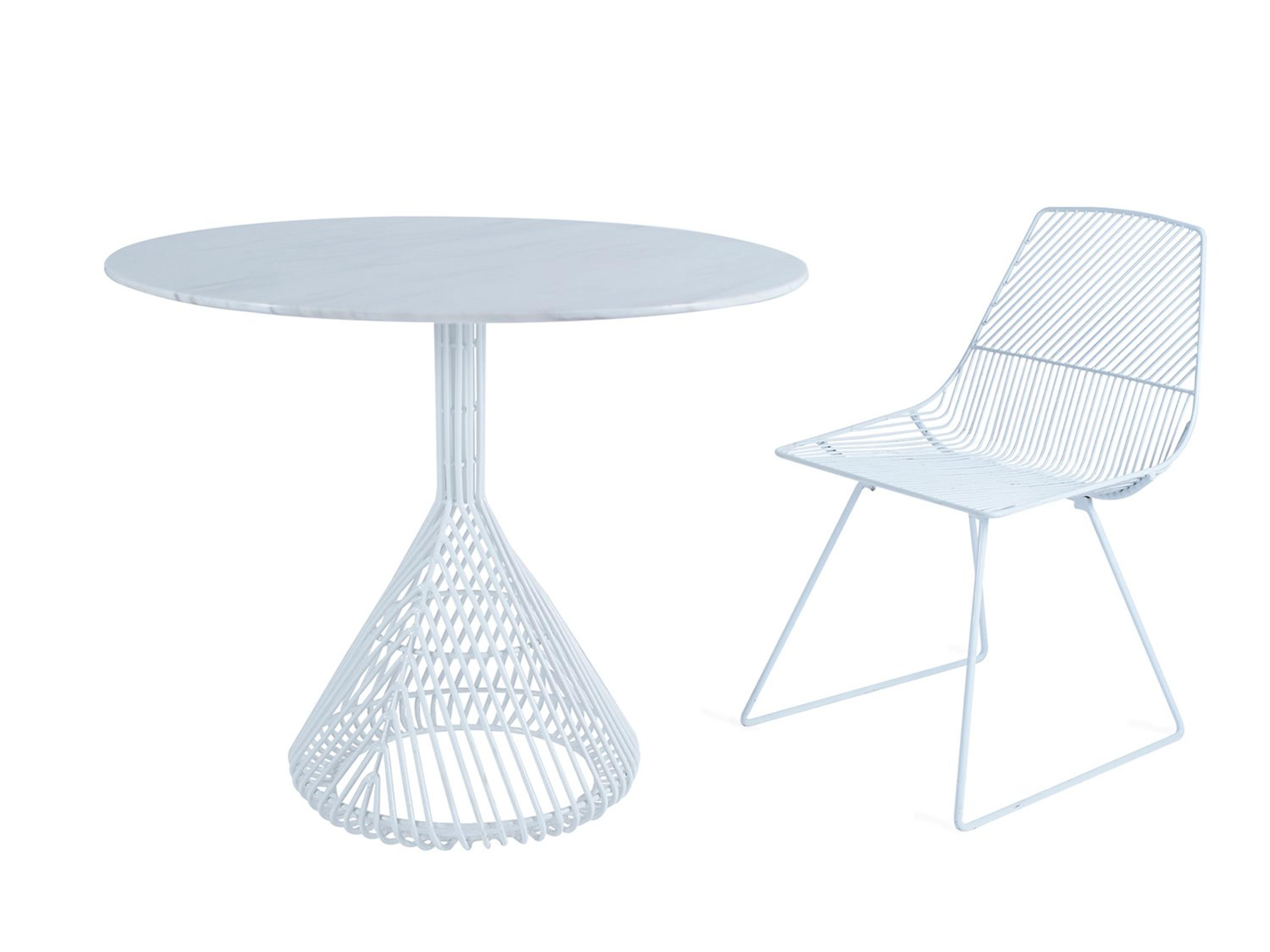 Lucy Galvanized Iron White Bistro Set