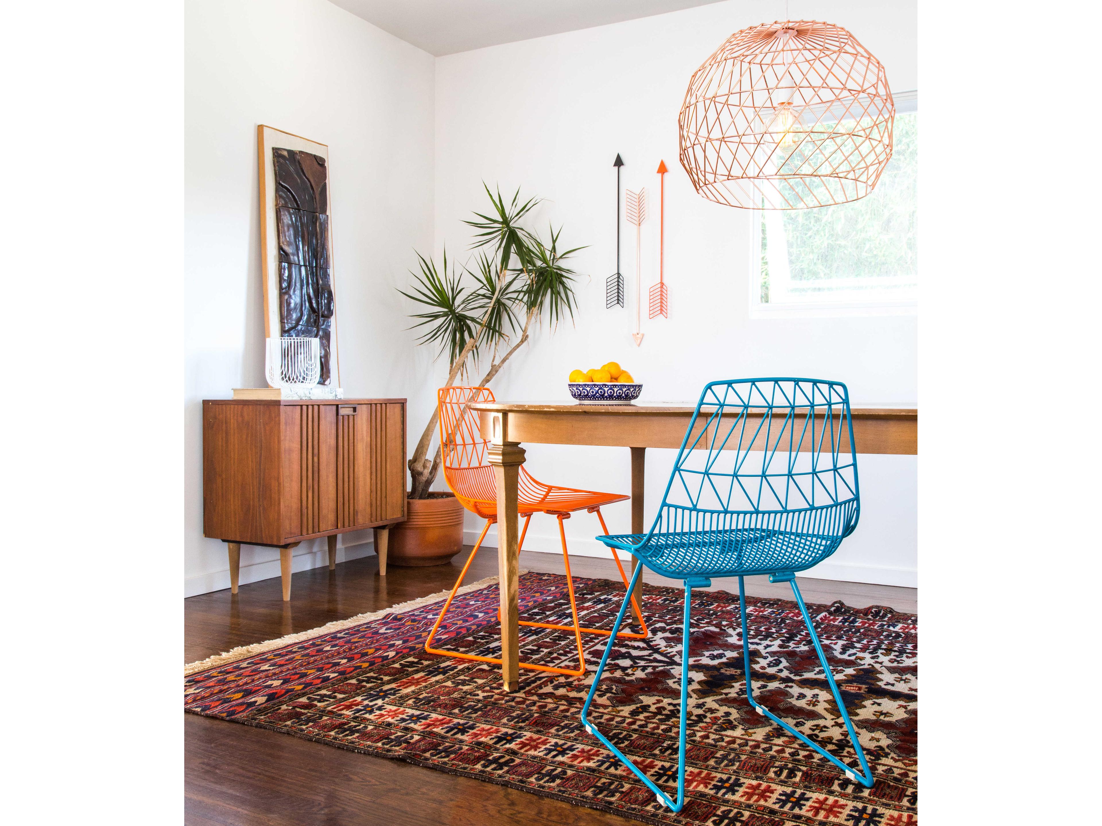 Bend Goods Outdoor Lucy Galvanized Iron Orange Dining Chair