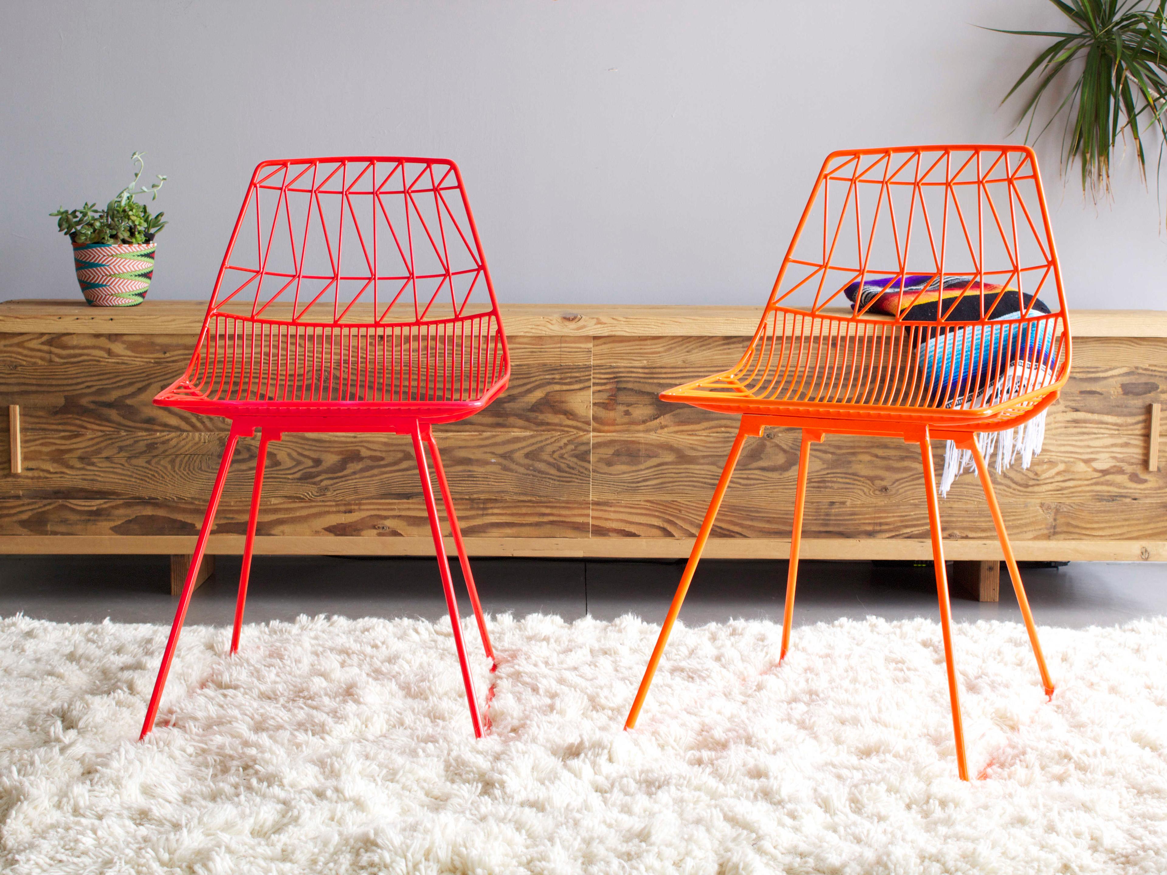 Bend Goods Outdoor Lucy Galvanized Iron Orange Dining Chair