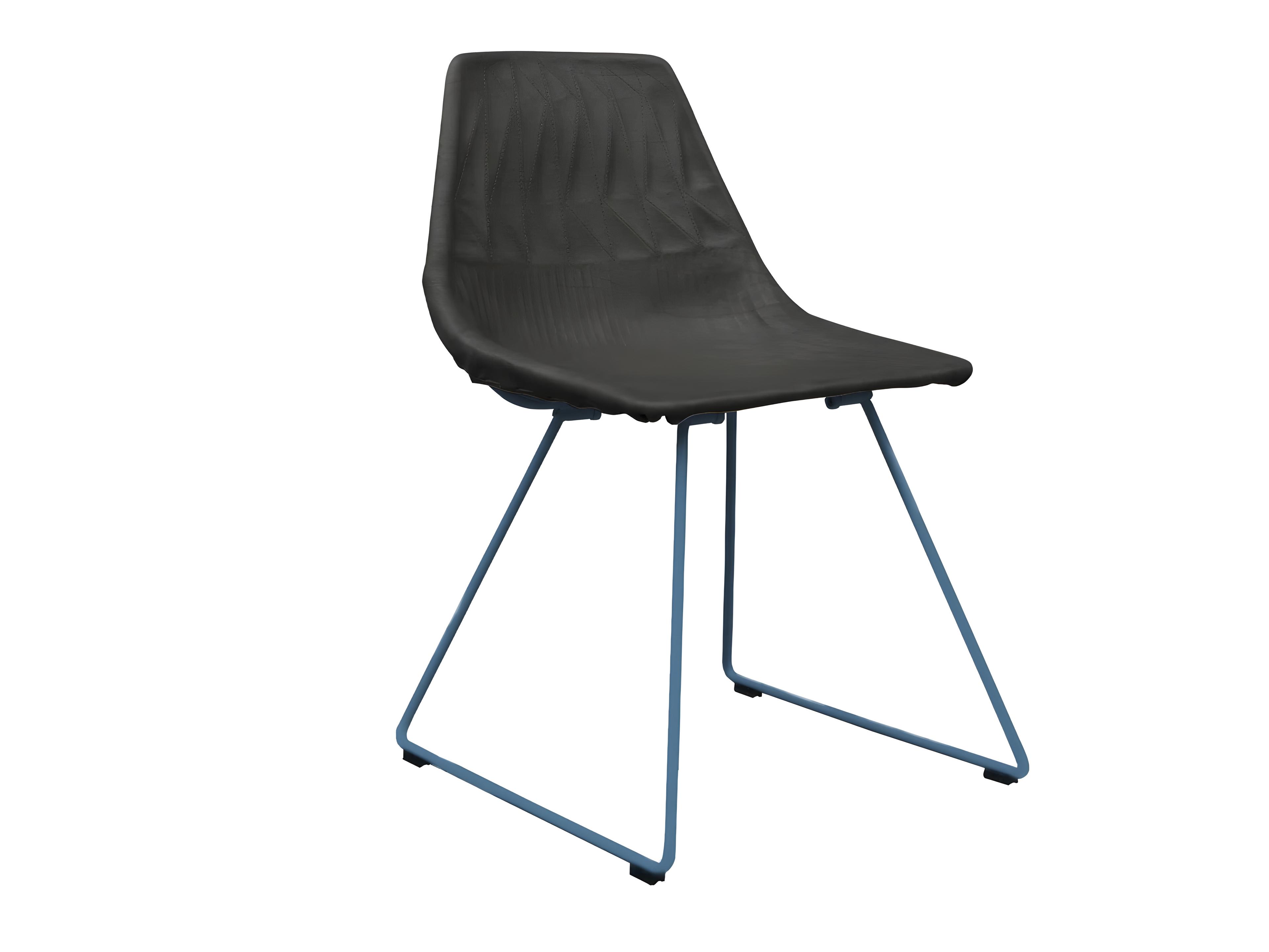 Lucy Dining Chair Leather Saddle Pad in Black